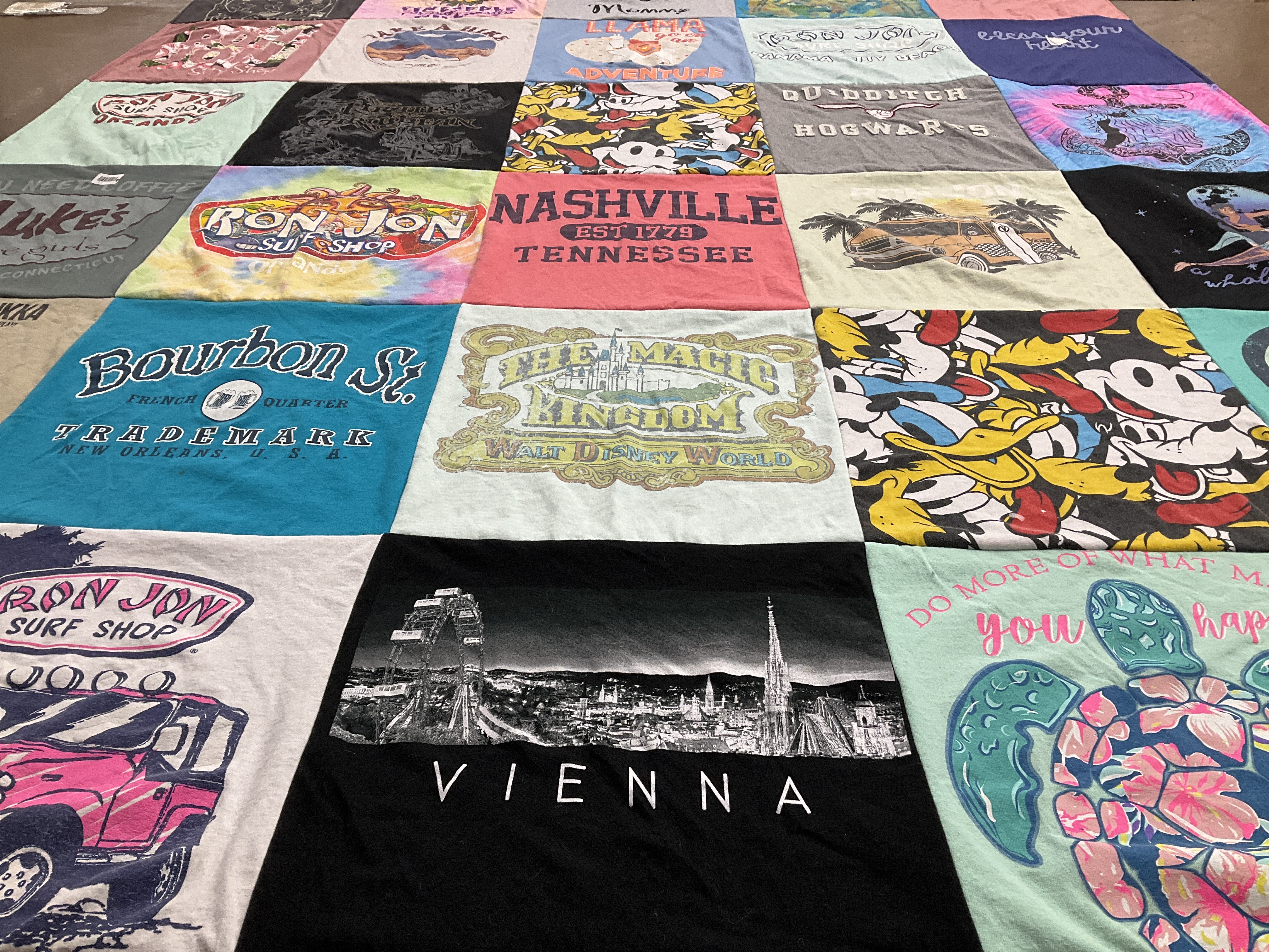 T-shirt quilt with travel, themes themes by Monica from KY