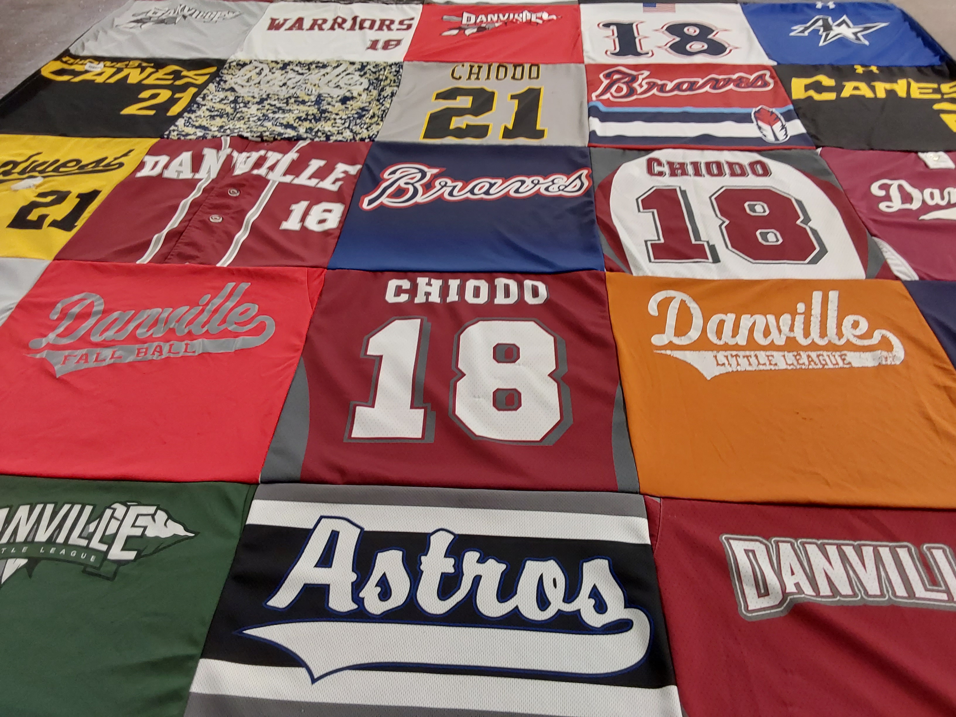 T-shirt quilt featuring danville warriors, danville braves by Christopher from IN