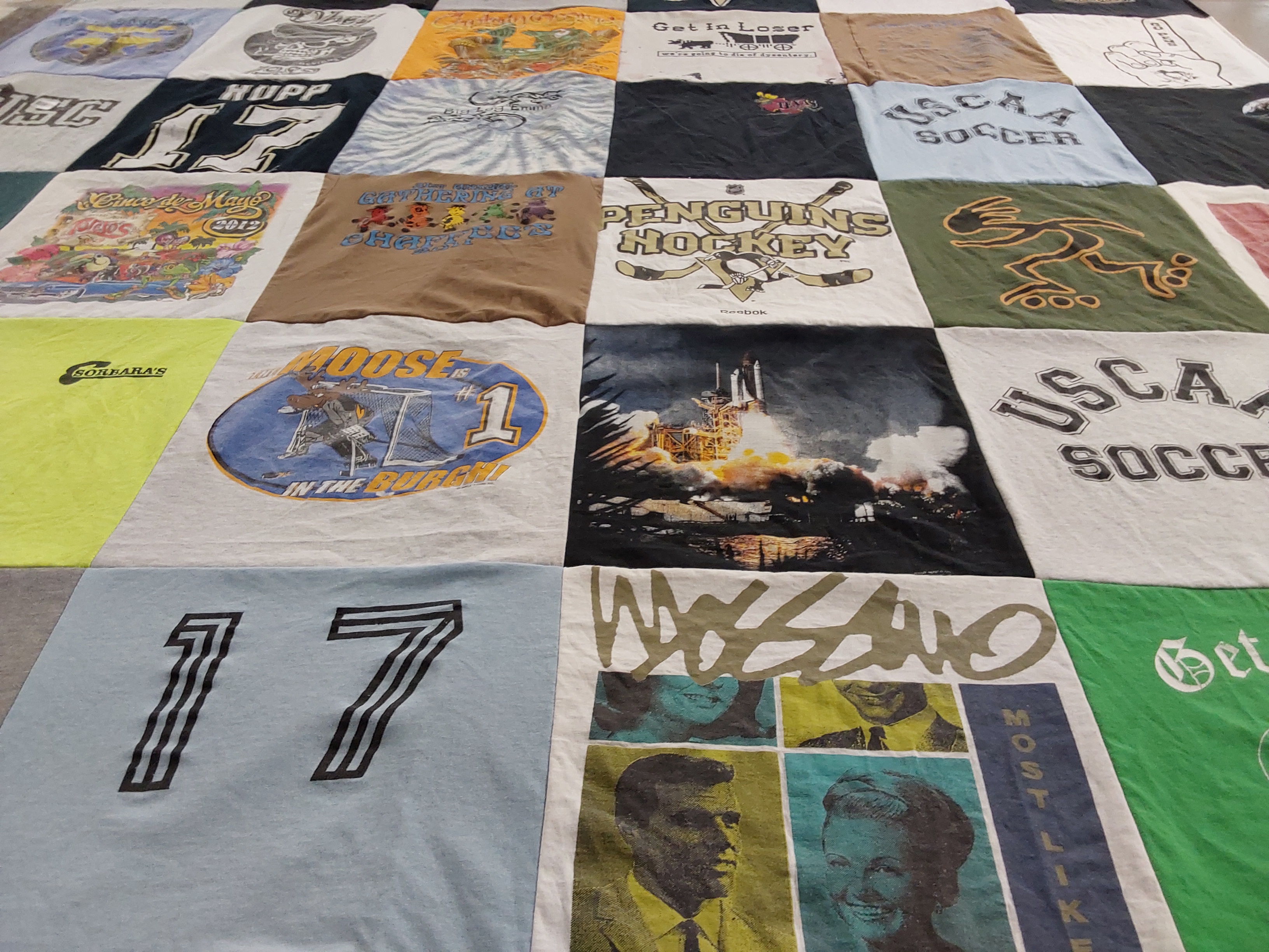 T-shirt quilt featuring university of south carolina at aiken soccer by Julie from PA