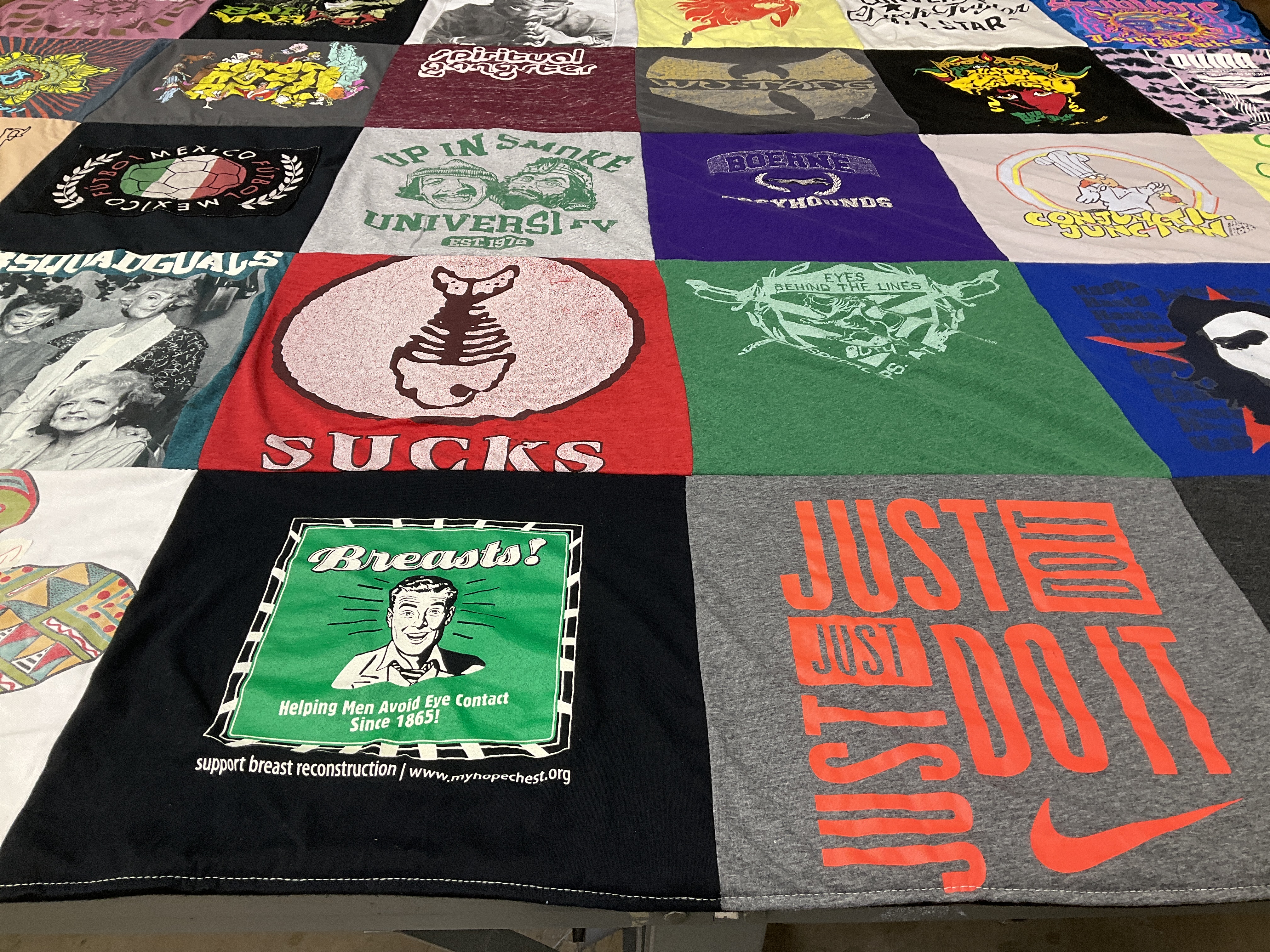 T-shirt quilt from up in smoke university by Renea from TX