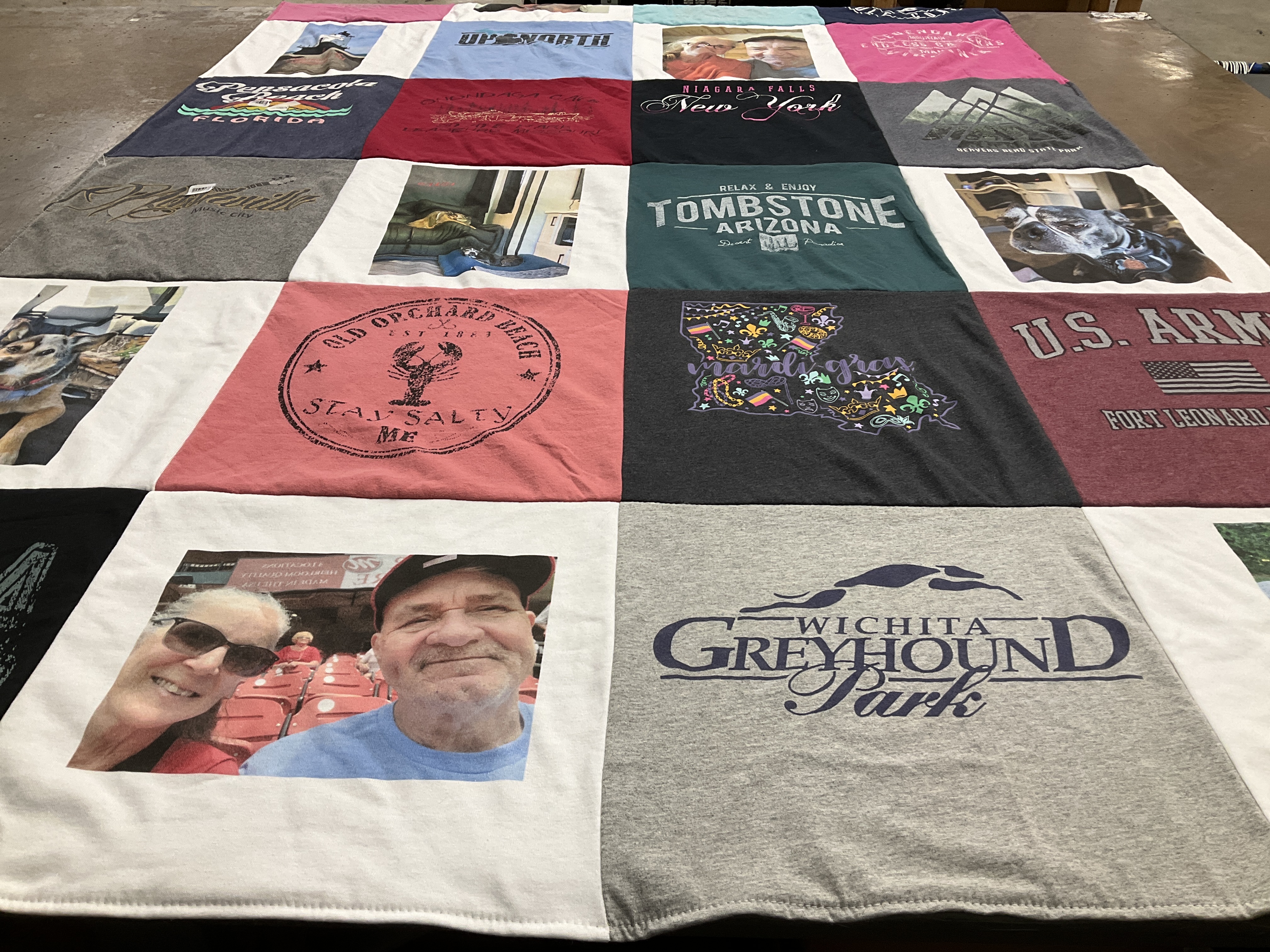 T-shirt quilt with travel, history themes by Tammy from OK
