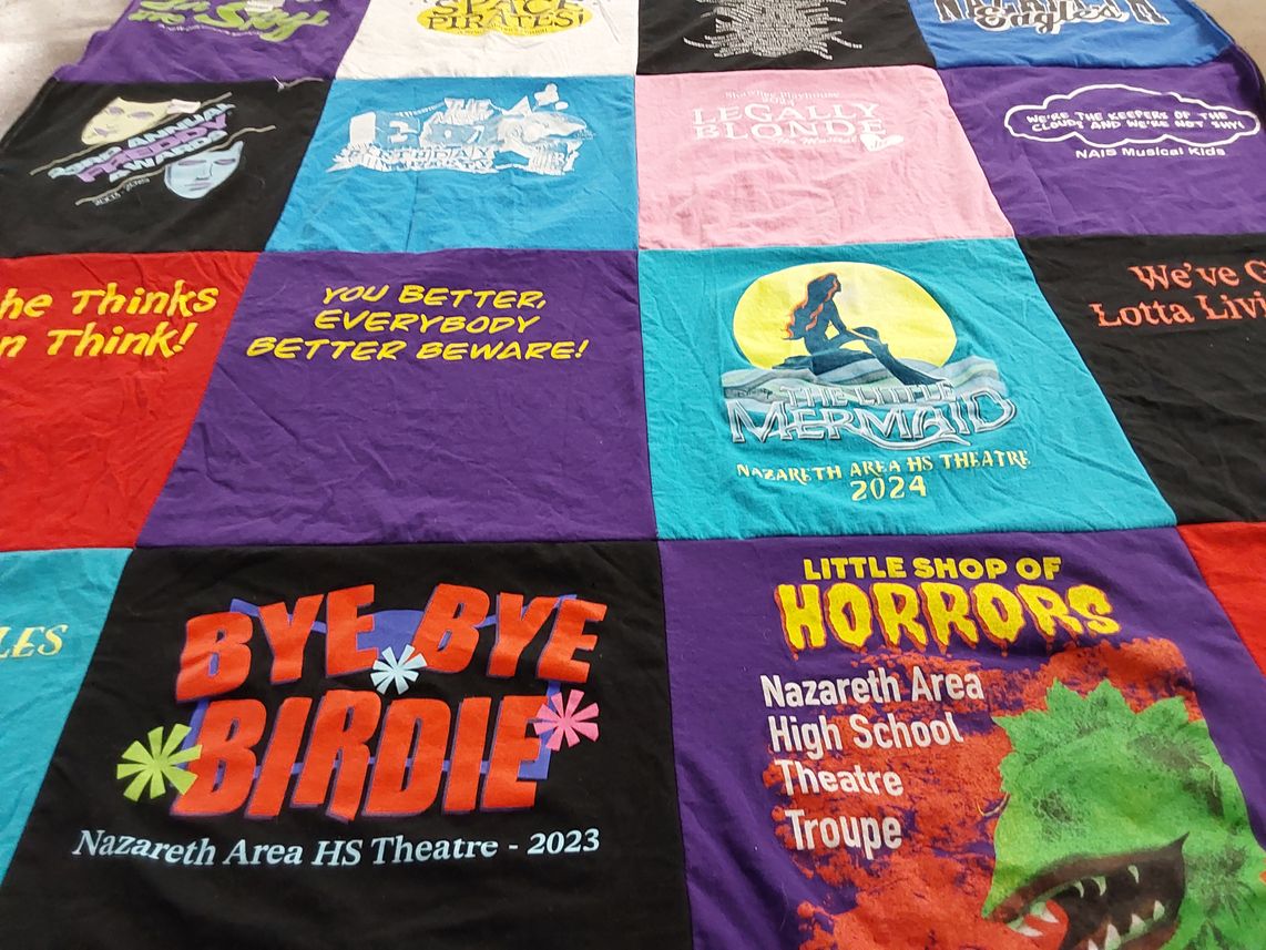 T-shirt quilt from nazareth area high school by William from PA