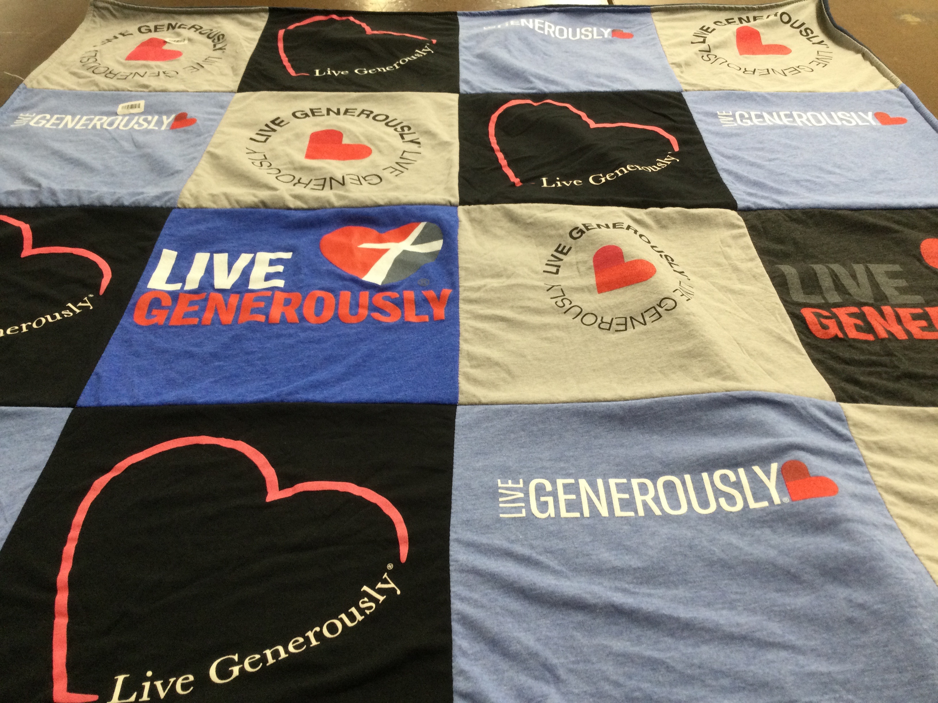 T-shirt quilt with charity, generosity themes by Mike from PA