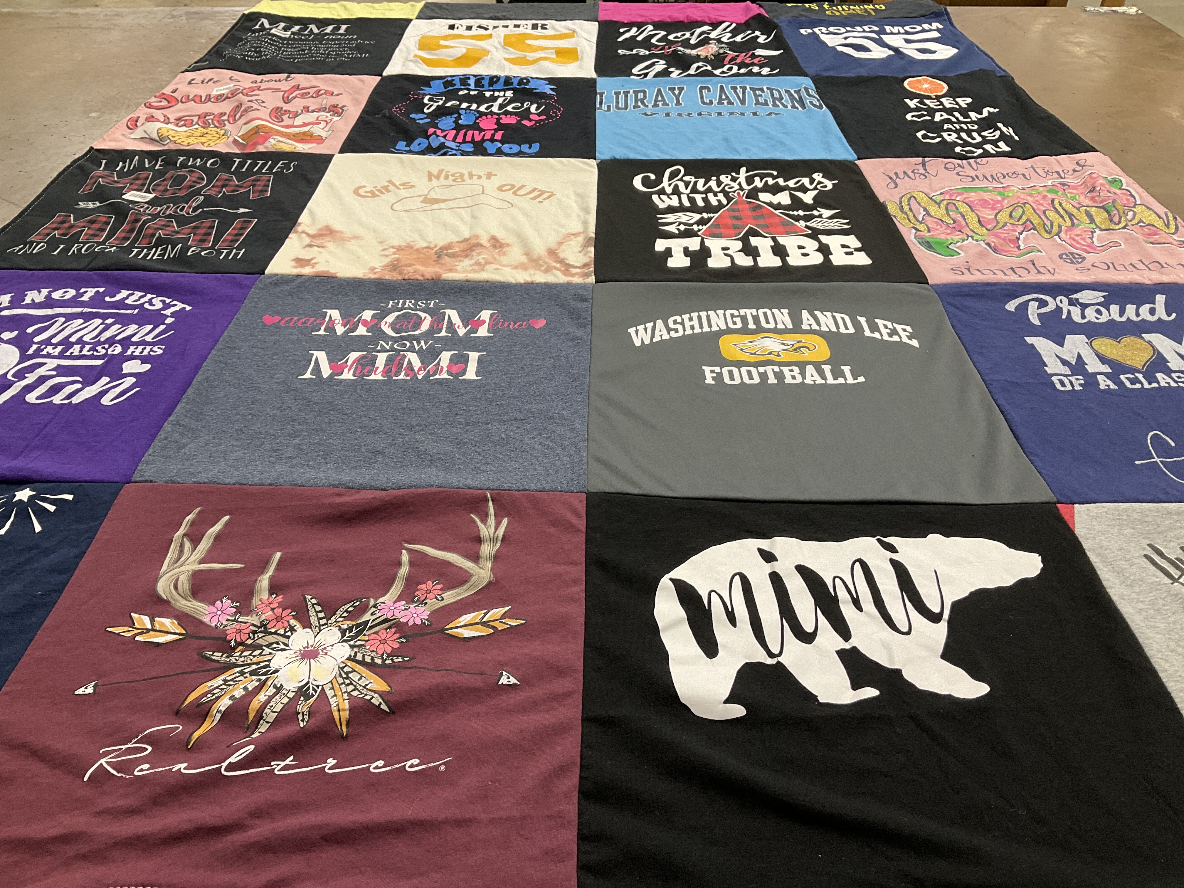 T-shirt quilt featuring washington and lee football by Cindy from VA