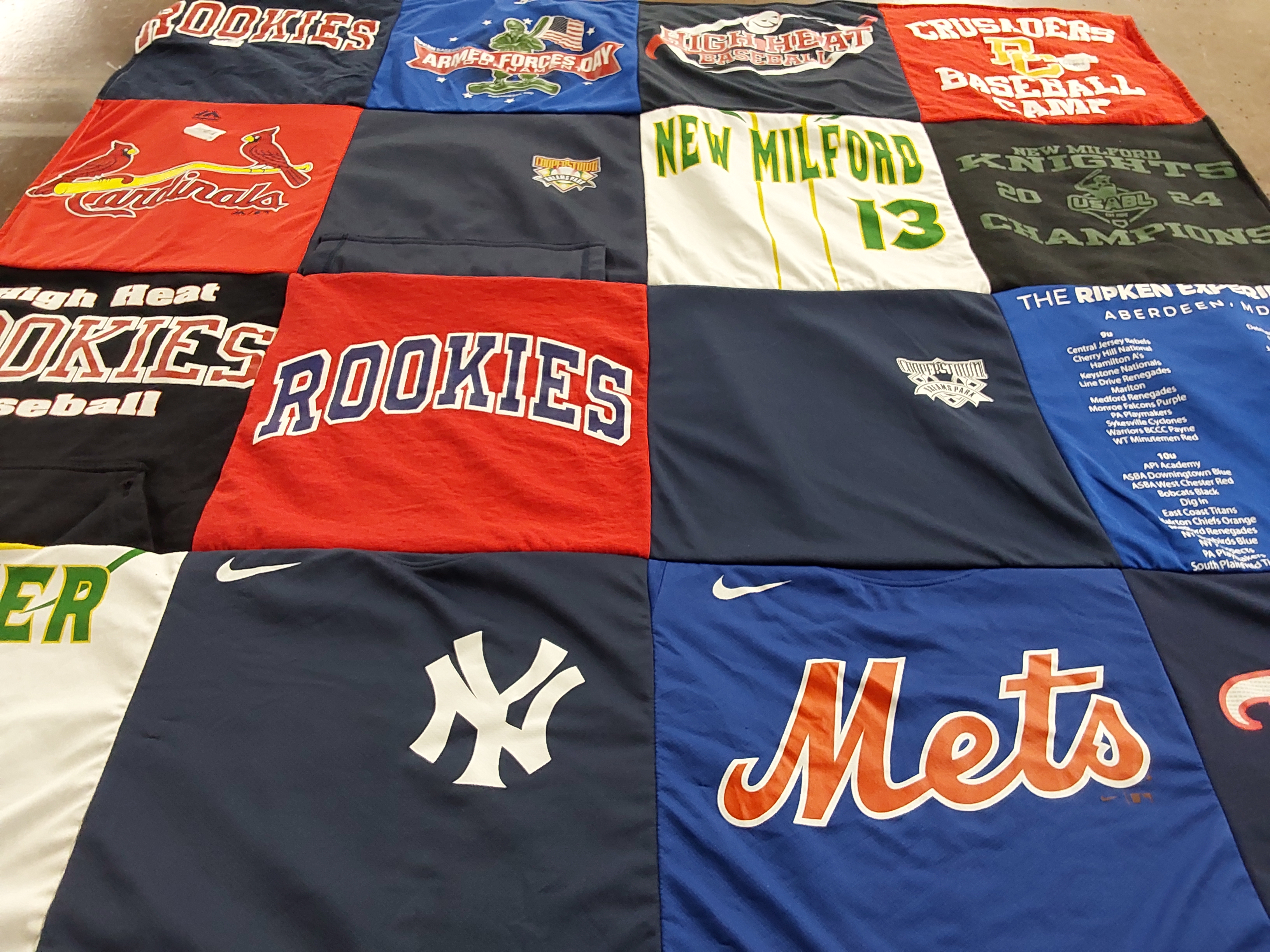T-shirt quilt featuring new milford high school baseball, new milford knigits by Ryan from NJ