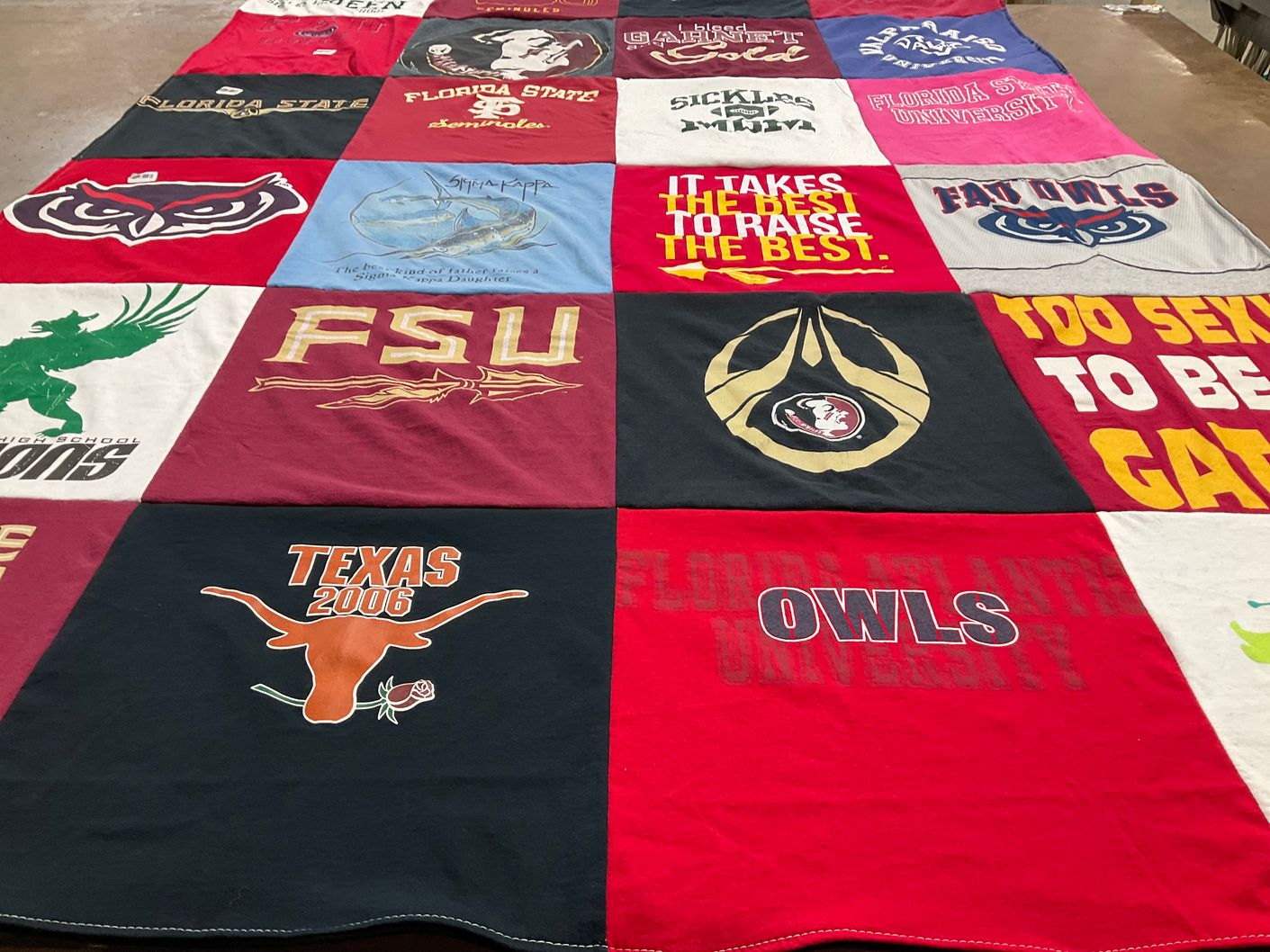 T-shirt quilt featuring texas longhorns by Cynthia from MI