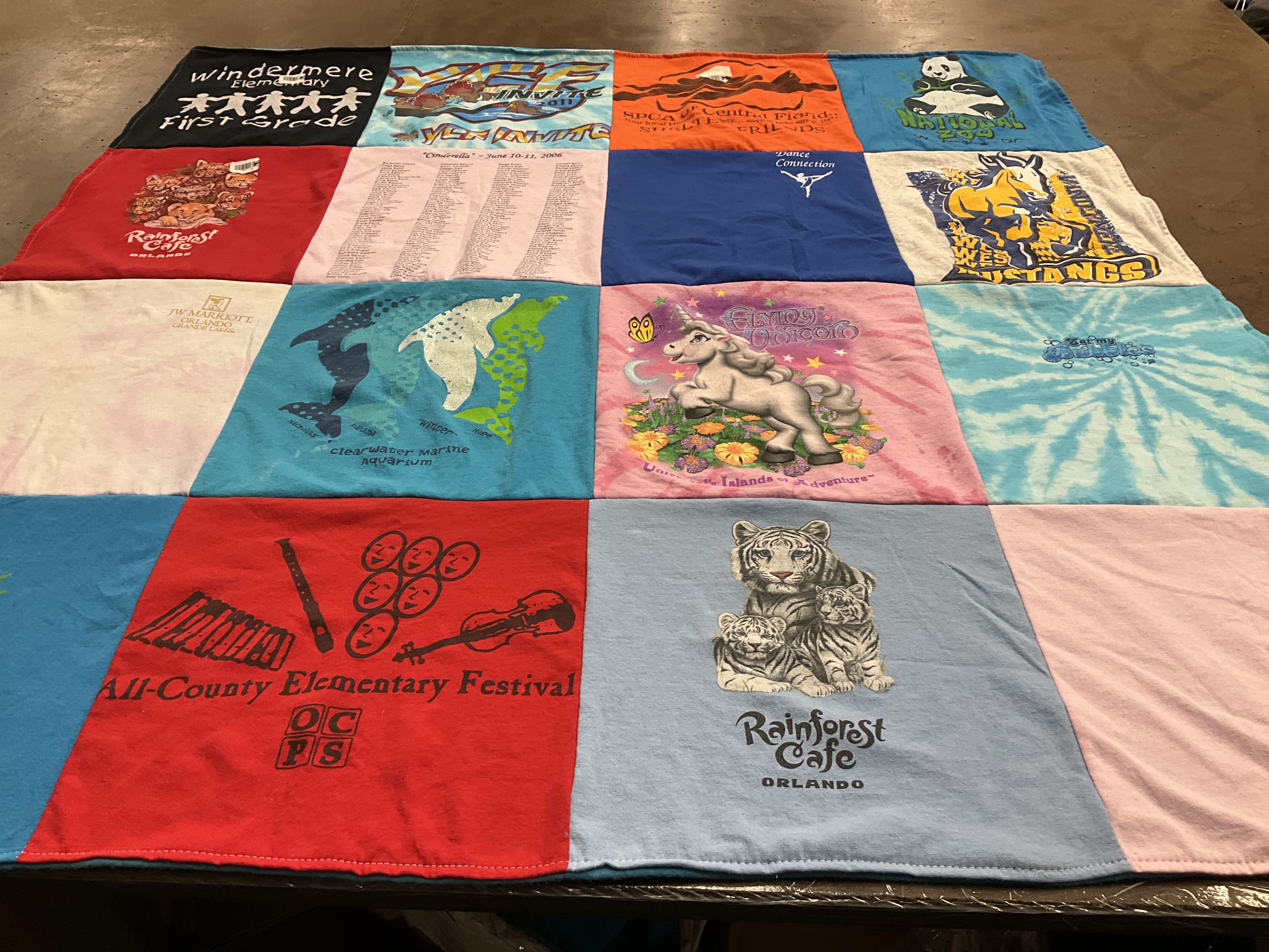 T-shirt quilt featuring west orange mustangs by Josephine from FL