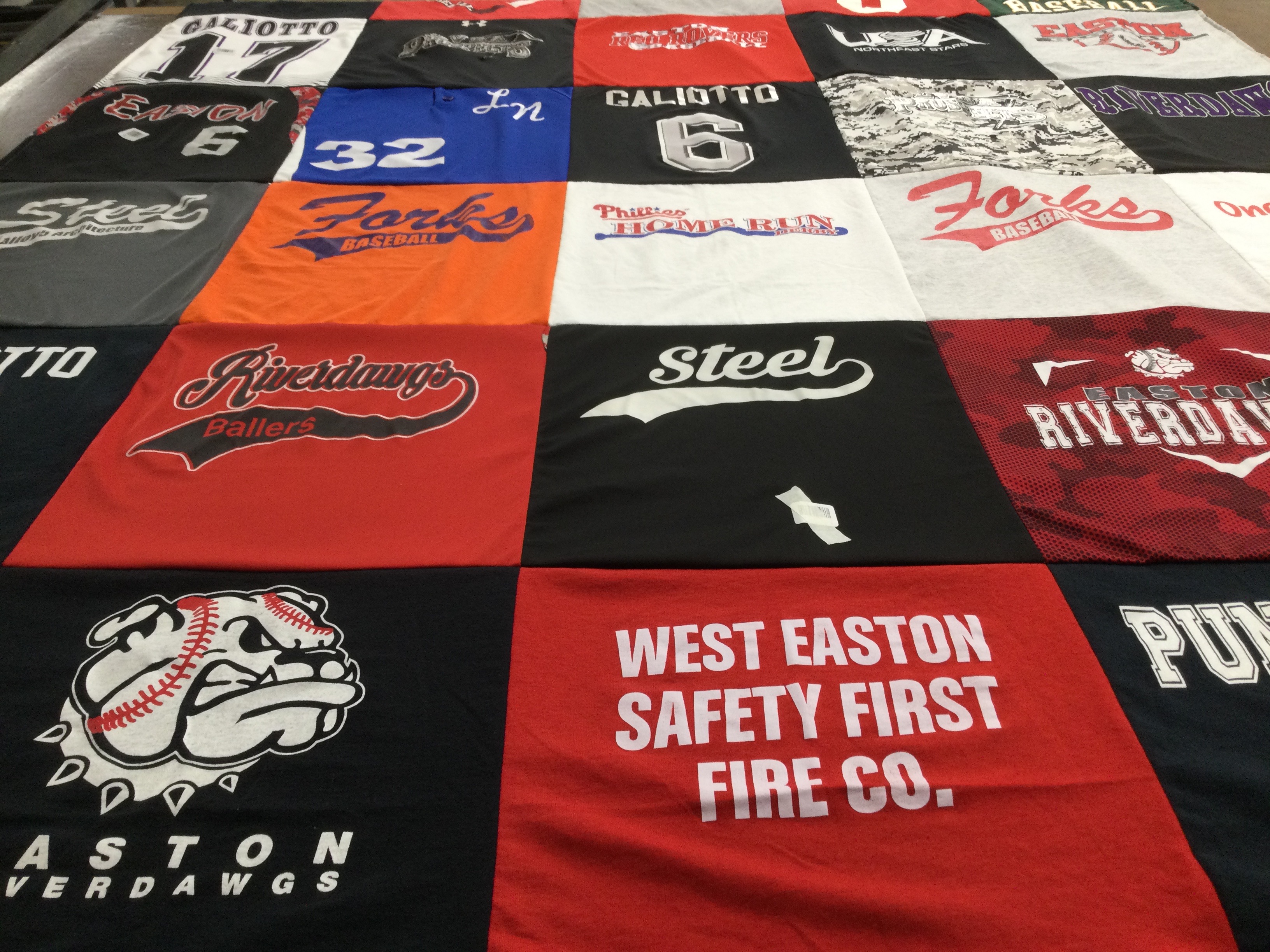 T-shirt quilt featuring easton riverdawgs by Erika from PA