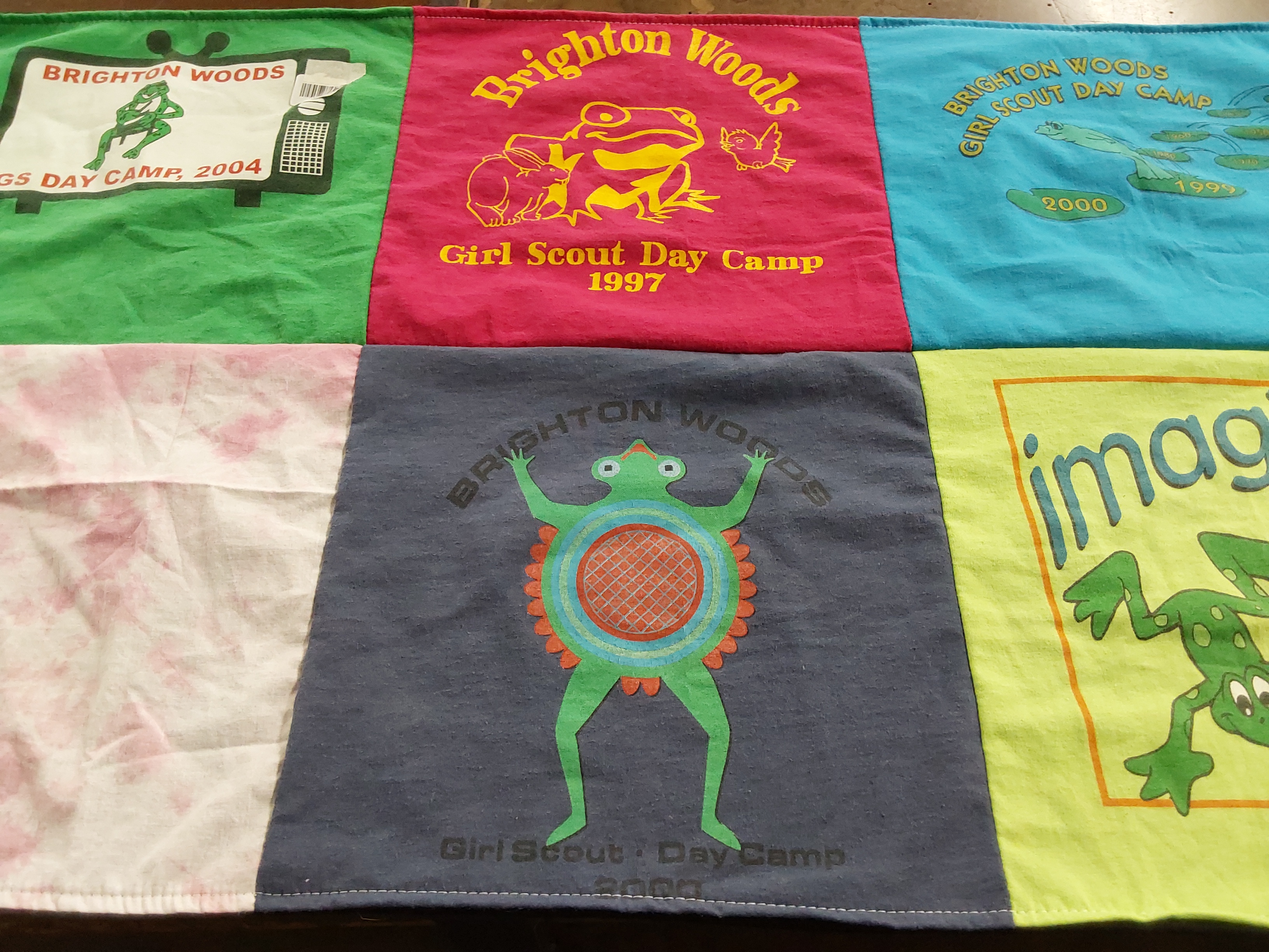 T-shirt quilt with camping, scouting themes by Lauren from DC