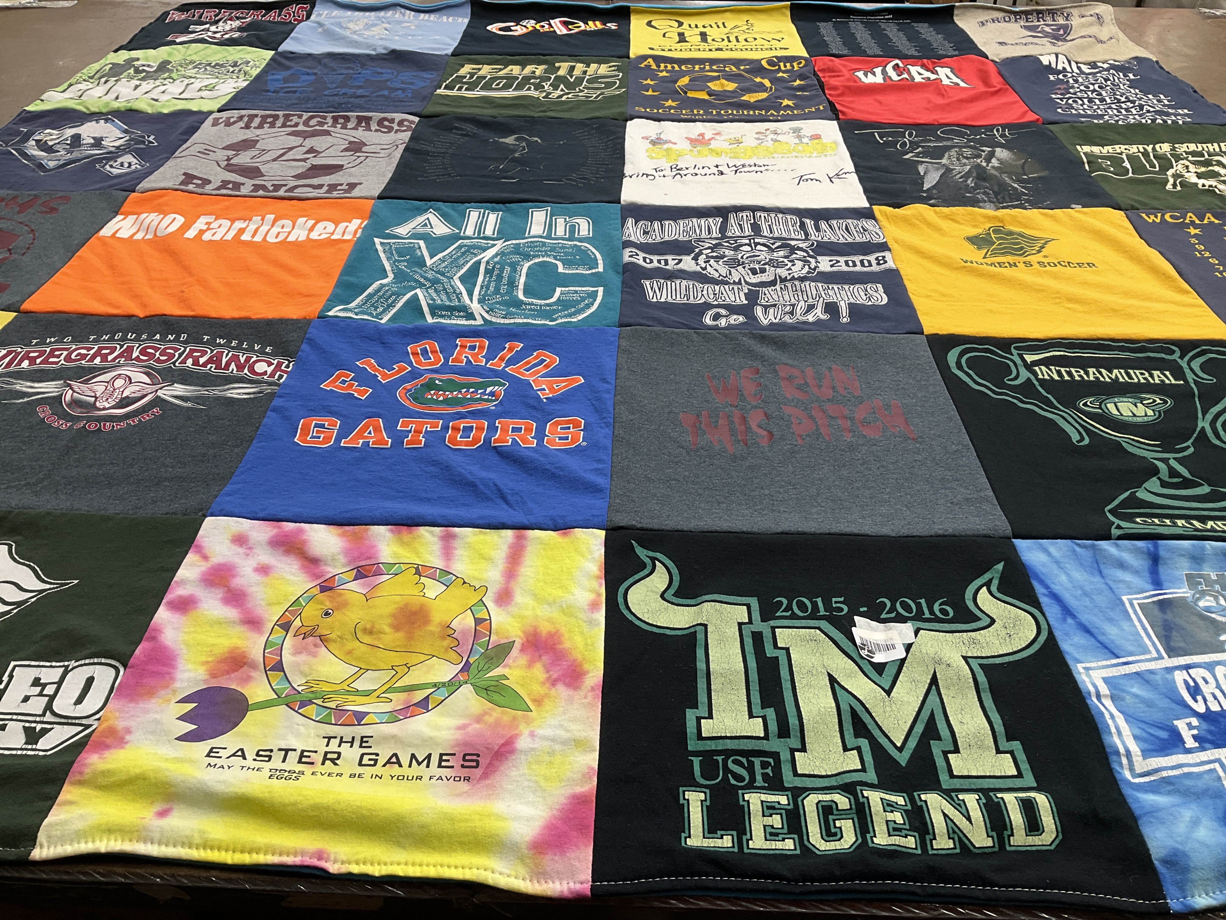 T-shirt quilt featuring florida gators, wildcat athletics by Donna from FL