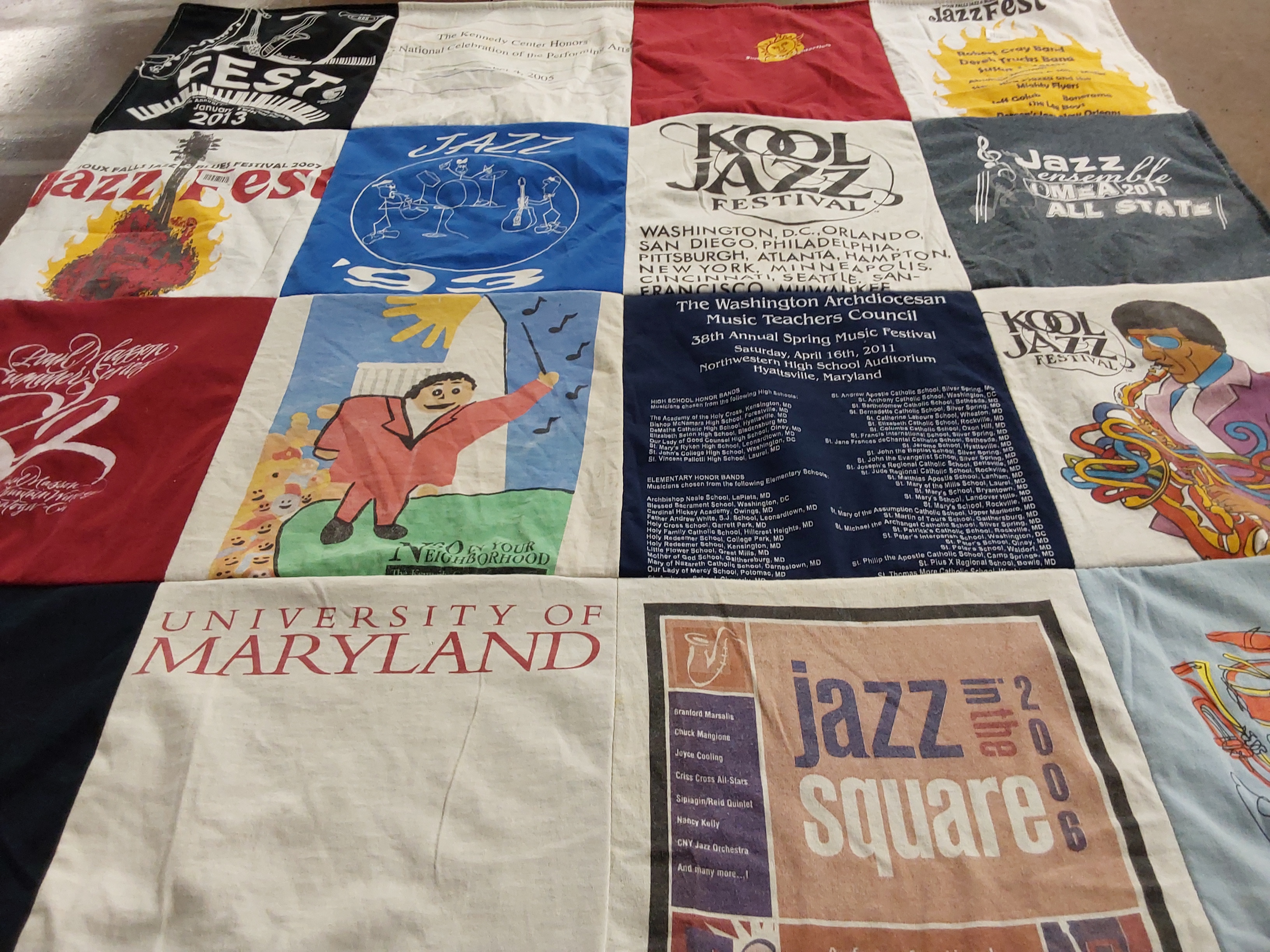 T-shirt quilt from university of maryland by Juliana from MD