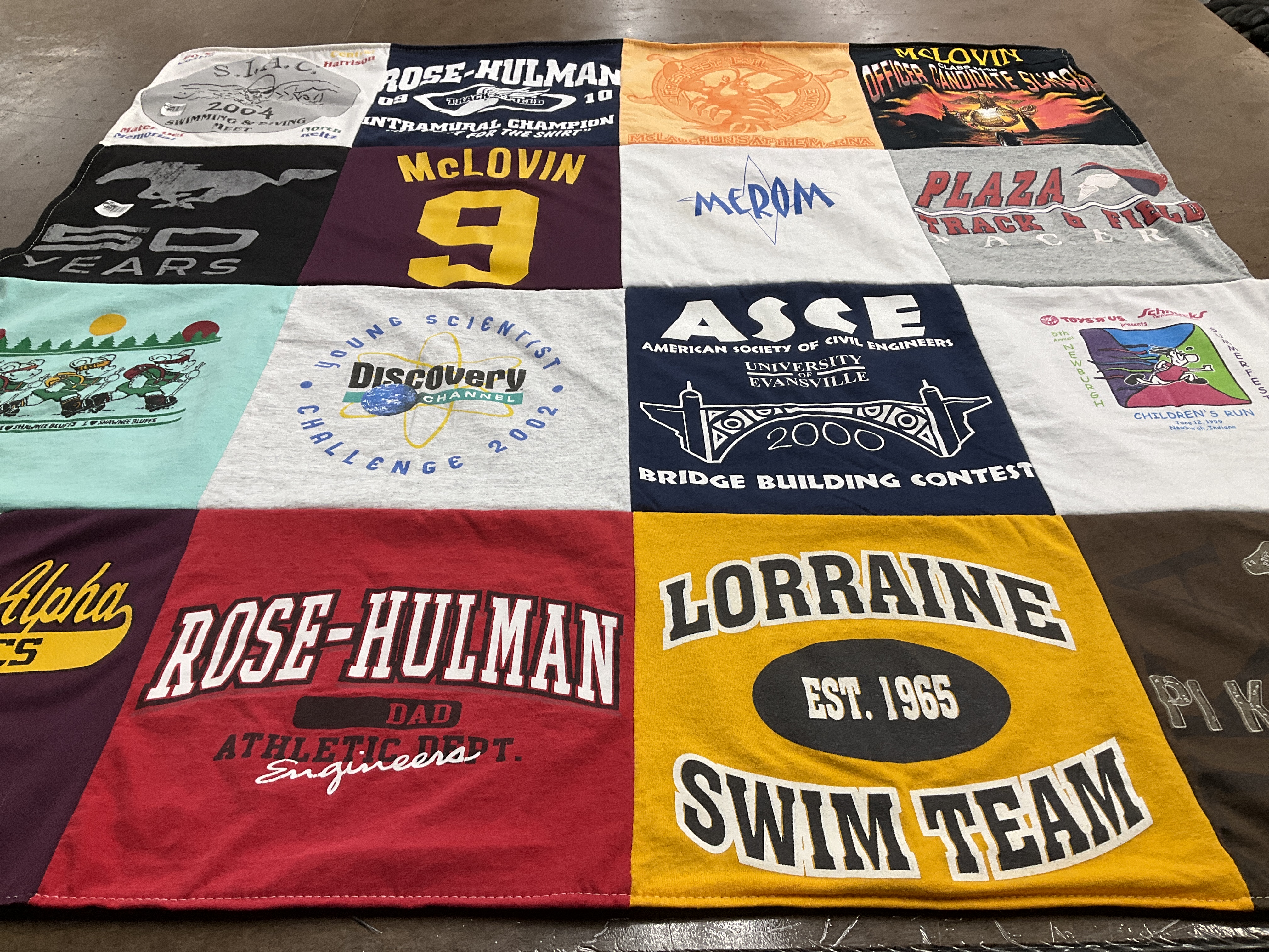 T-shirt quilt featuring lorraine swim team by Colleen from IN