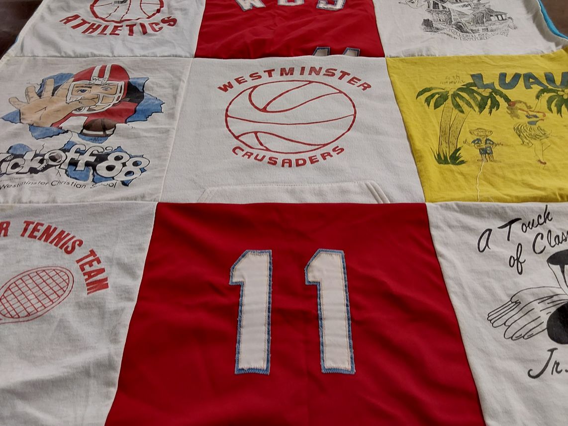 T-shirt quilt from westminster christian school by Aleece from AL