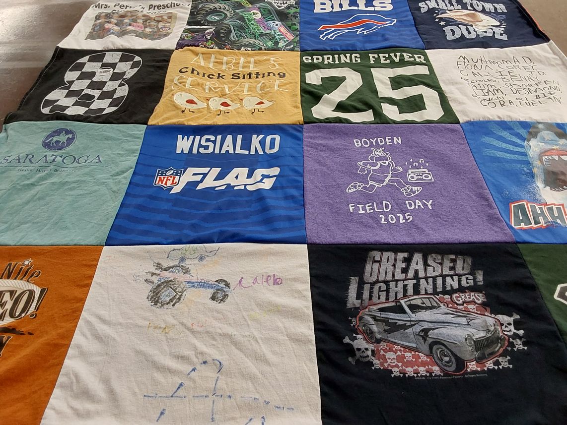 T-shirt quilt featuring buffalo bills by Kara from MA