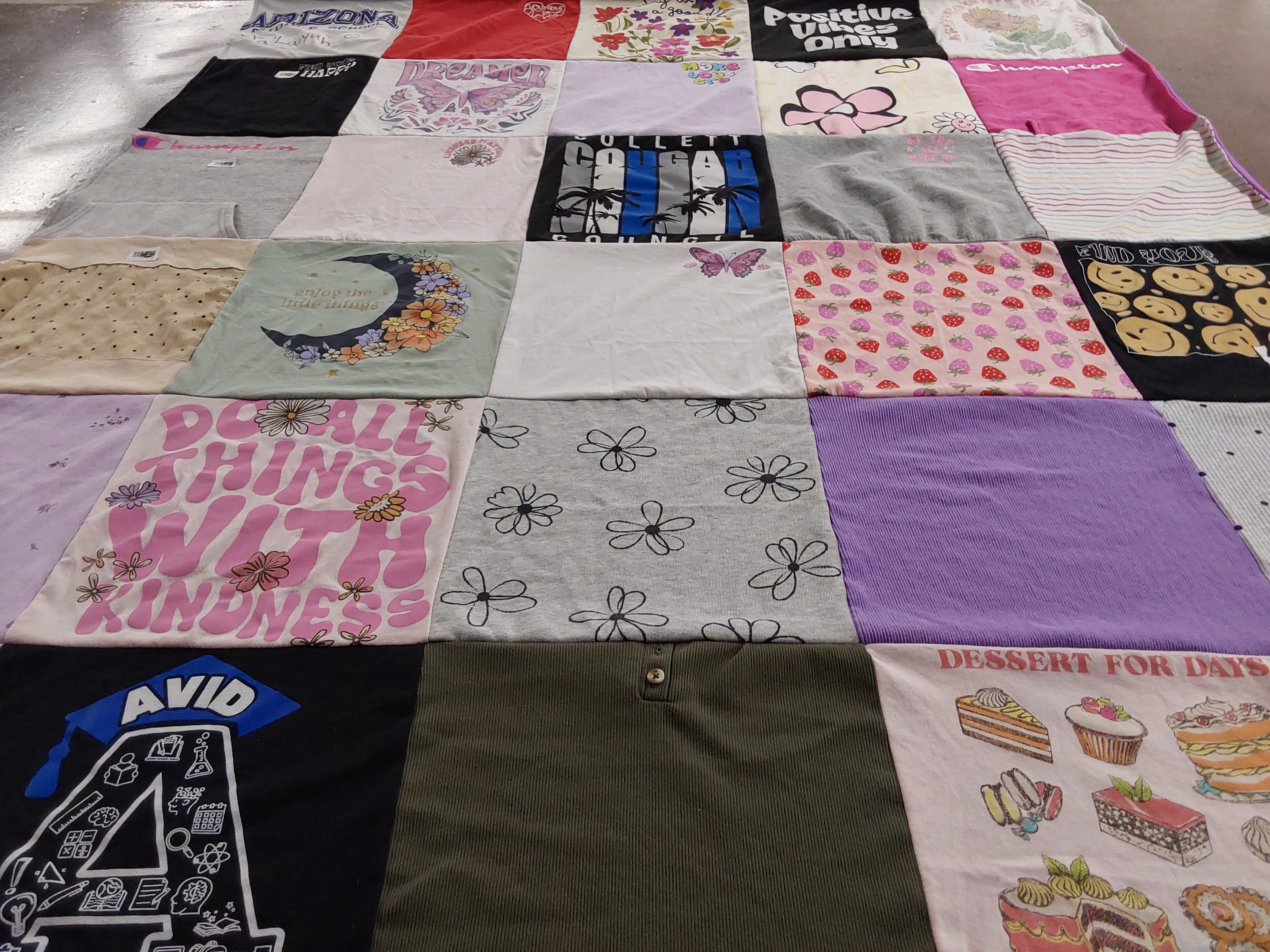 T-shirt quilt from avid college by Cleshae from CA