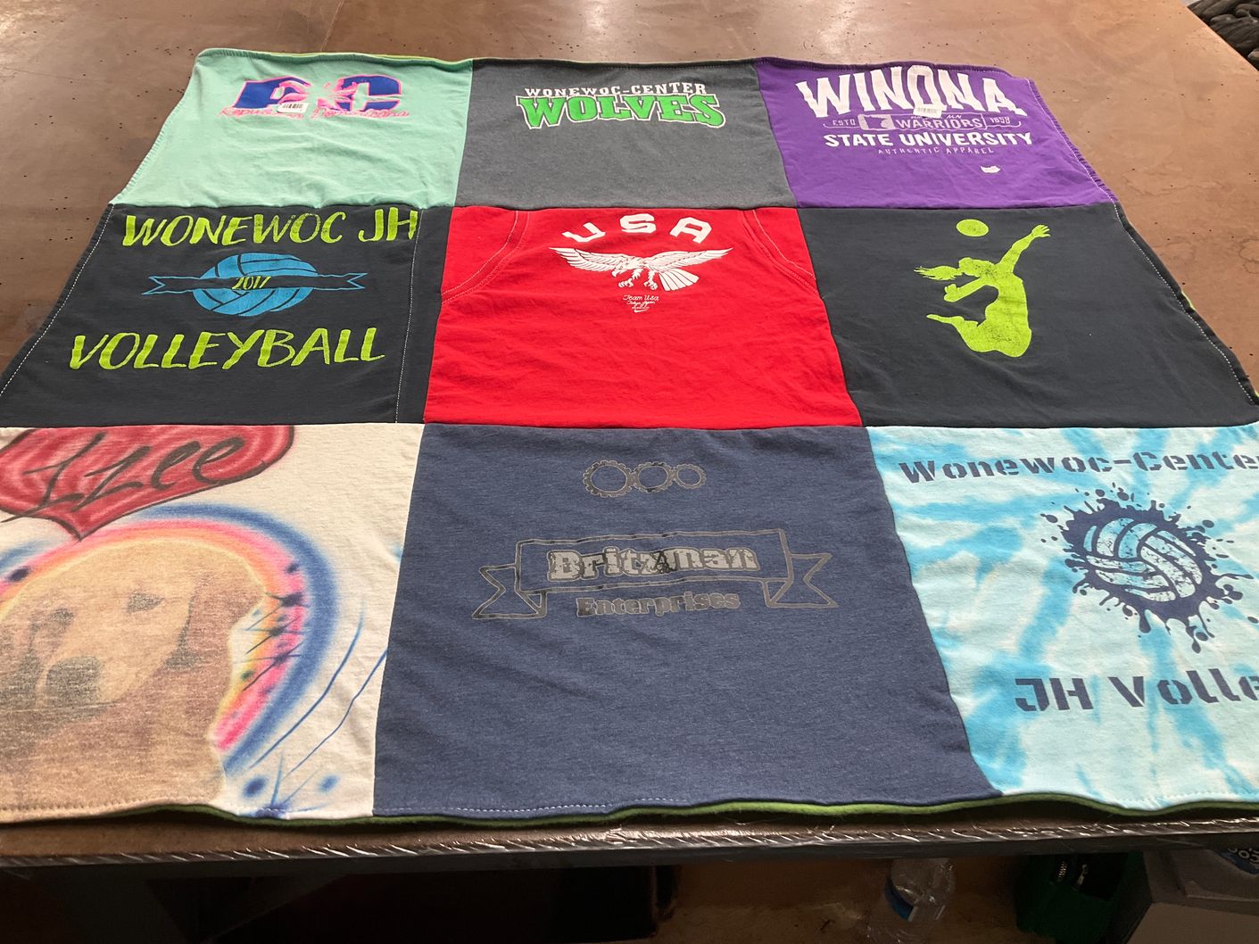 T-shirt quilt featuring wonewoc jh volleyball by MICHELLE from WI