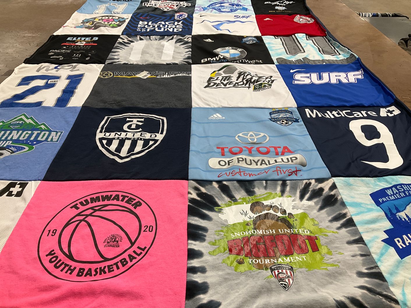 T-shirt quilt featuring snohomish united, tumwater youth basketball by Alexis from WA