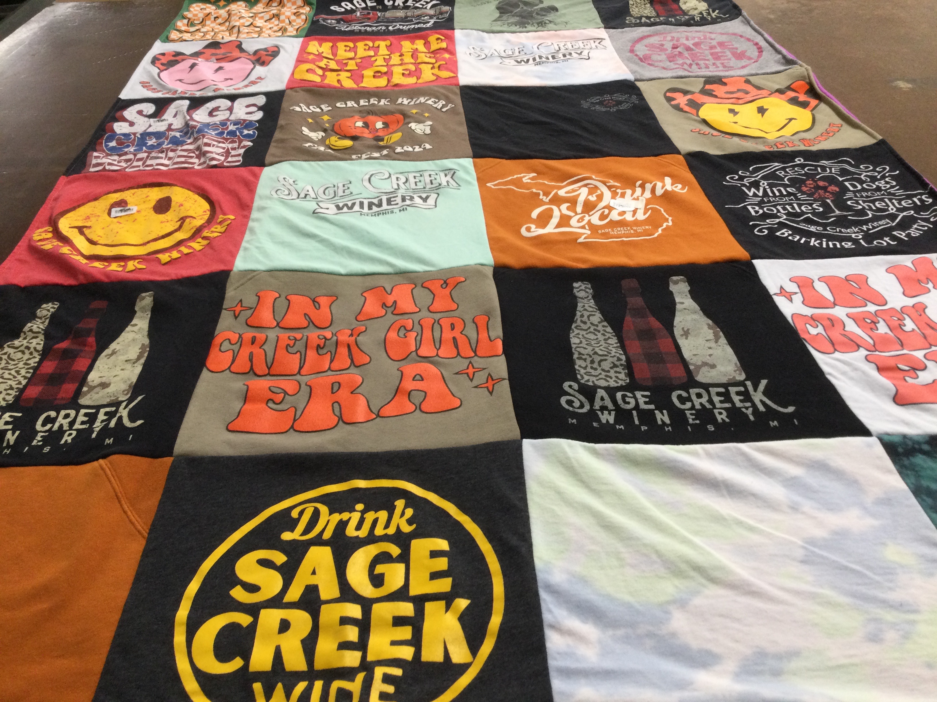 T-shirt quilt with wine, community events themes by Richele from MI