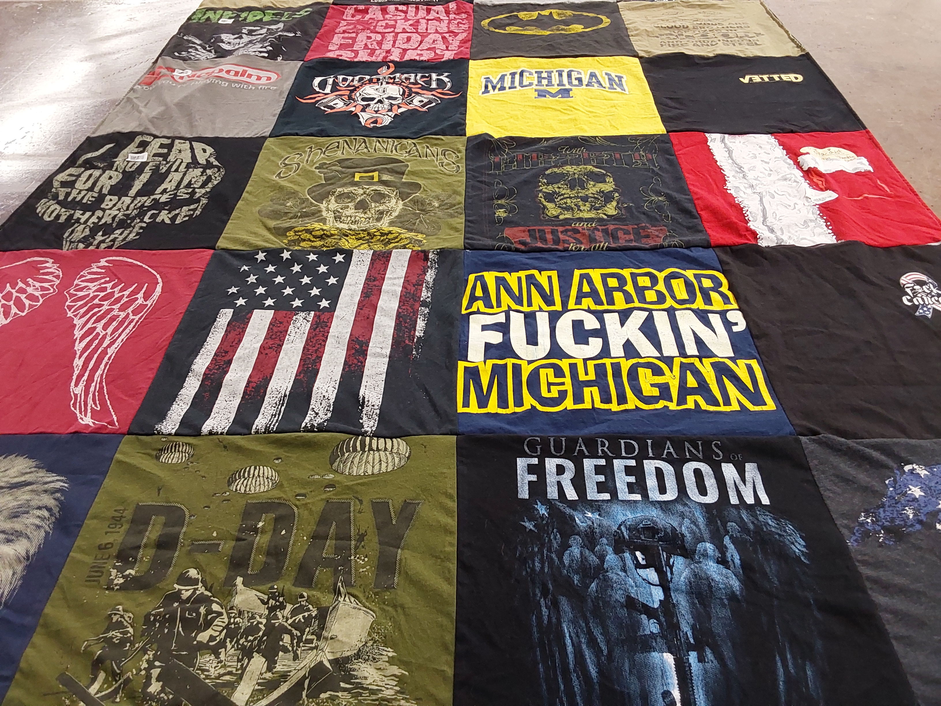 T-shirt quilt from university of michigan by Joseph from MI