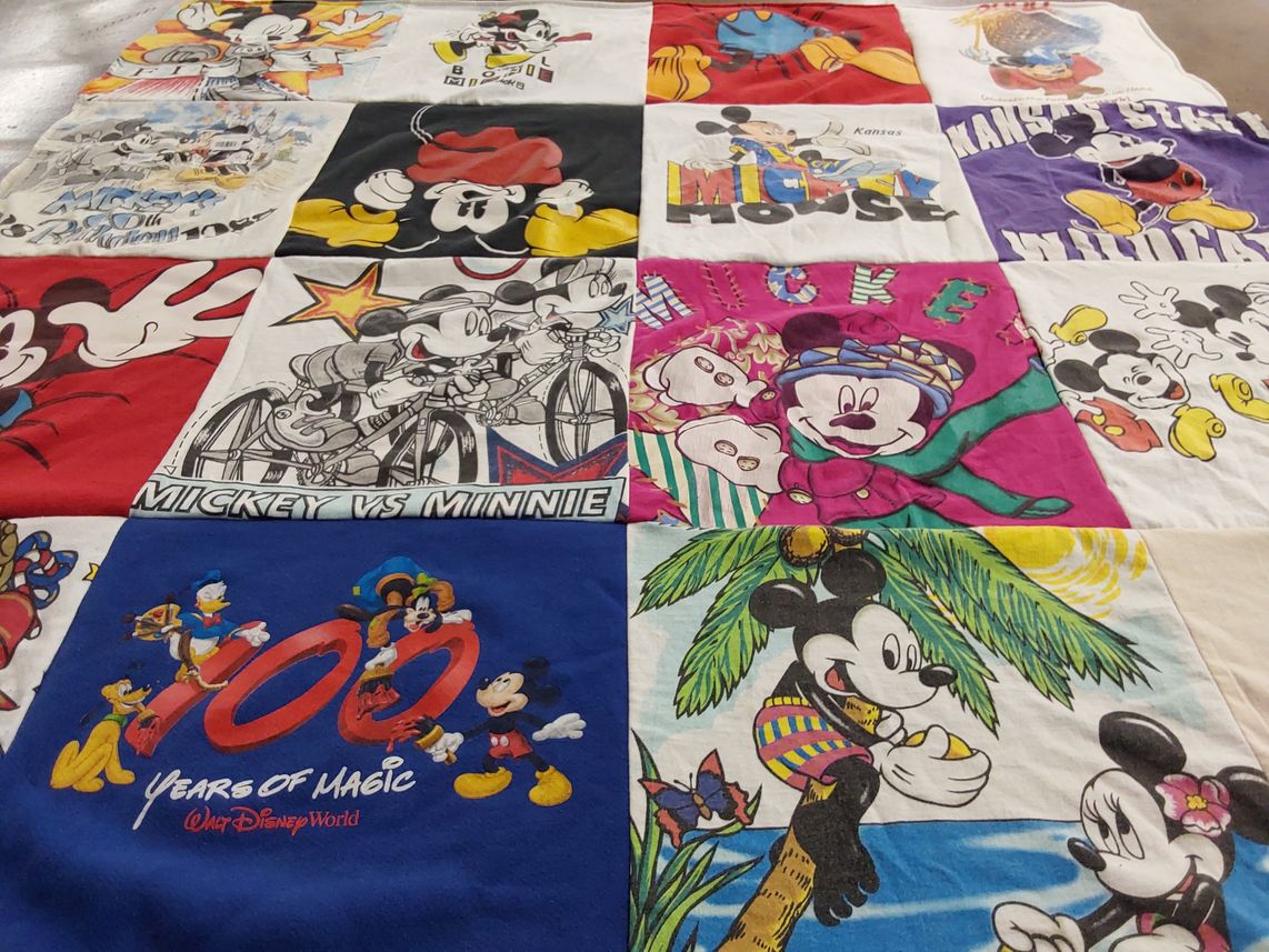 T-shirt quilt with disney, animation themes by TAMMY from KS