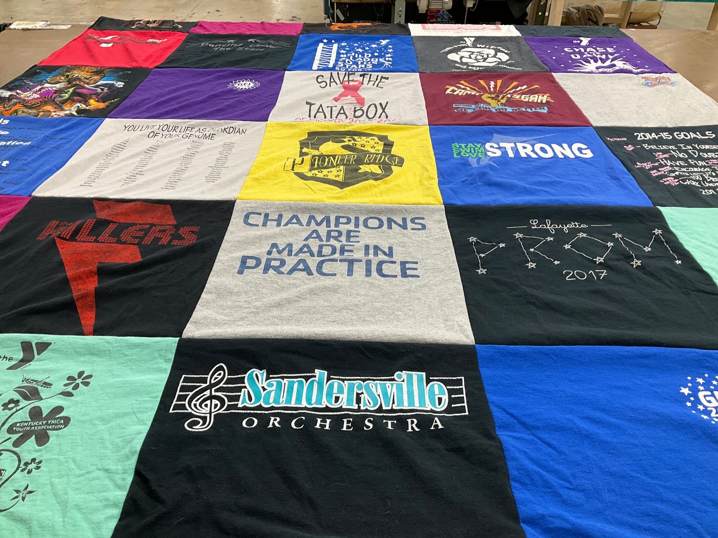 T-shirt quilt from lafayette high school by Kathleen from KY