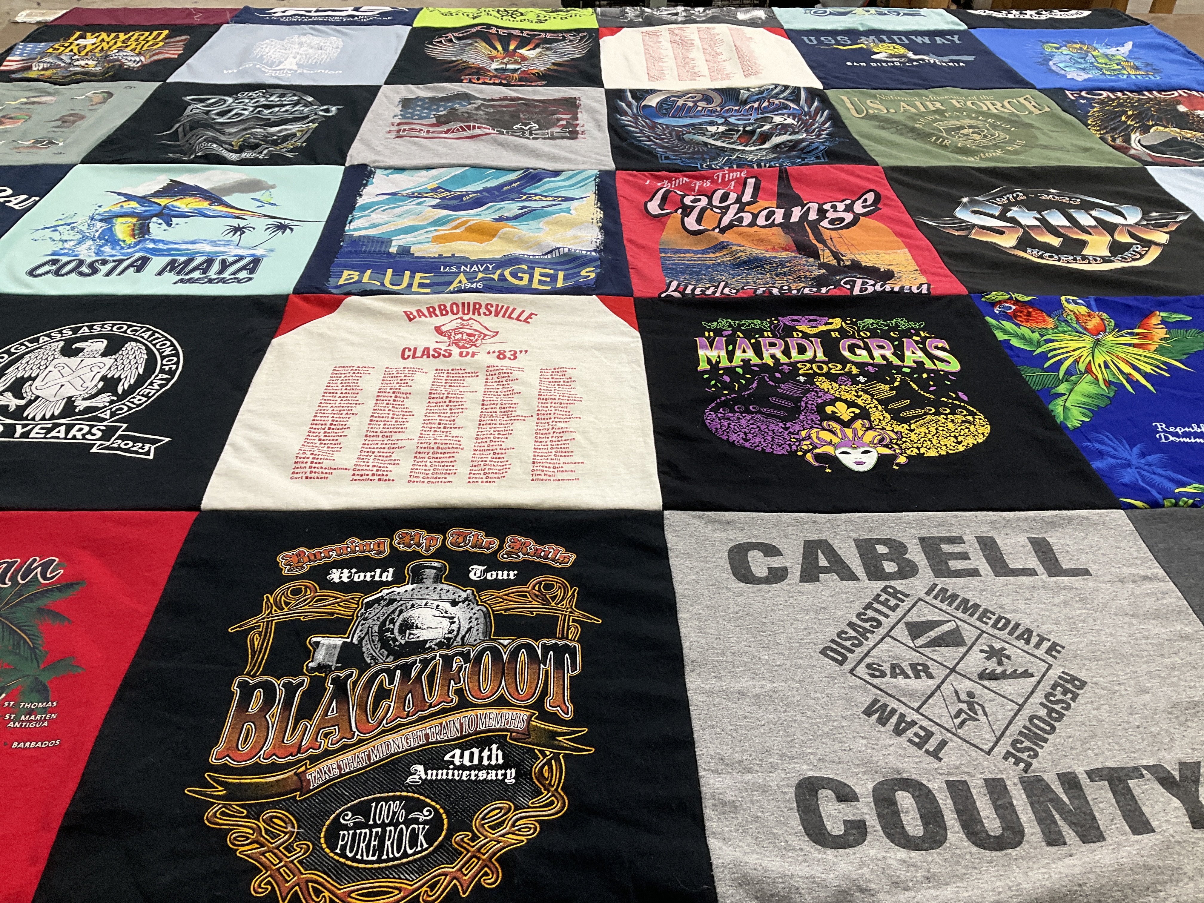 T-shirt quilt from barboursville high school by Troy from WV