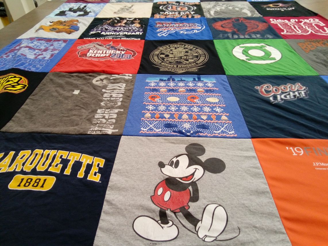 T-shirt quilt from marquette university by Kathryn from NY