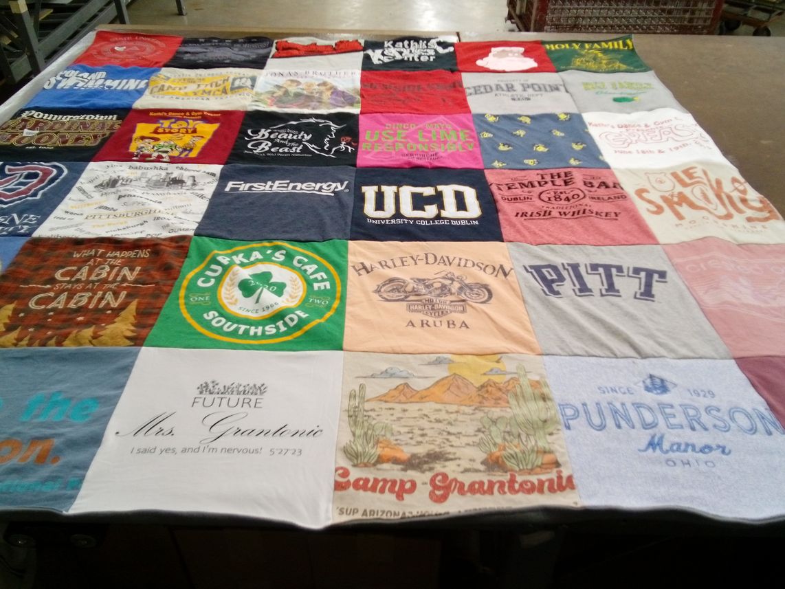 T-shirt quilt from university college dublin, university of pittsburgh by Emily from OH