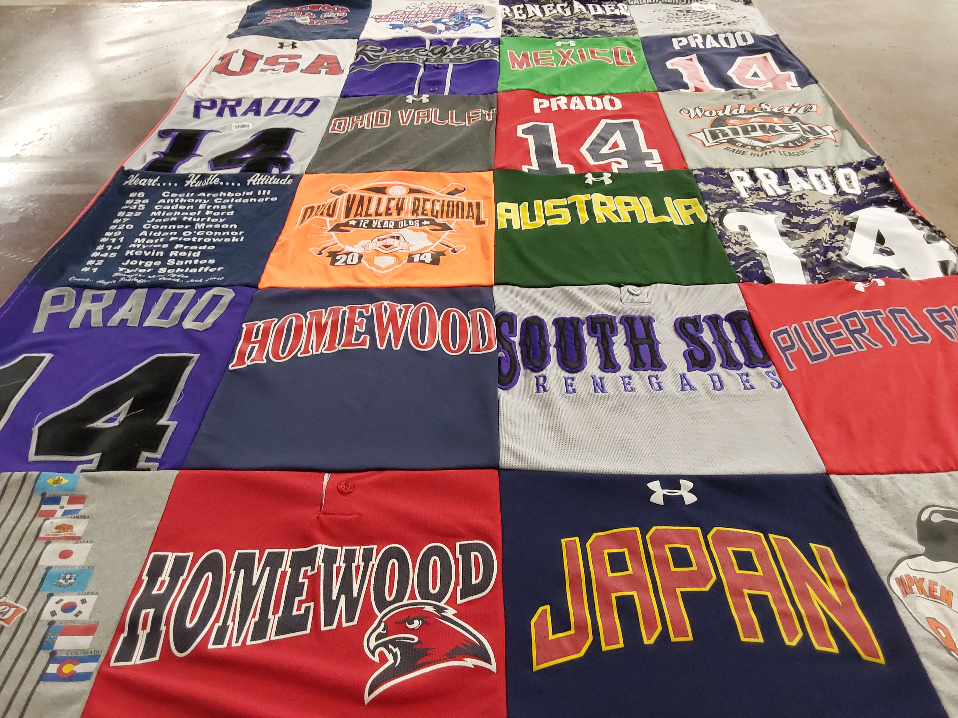 T-shirt quilt featuring south side renegades by Kathleen from IL