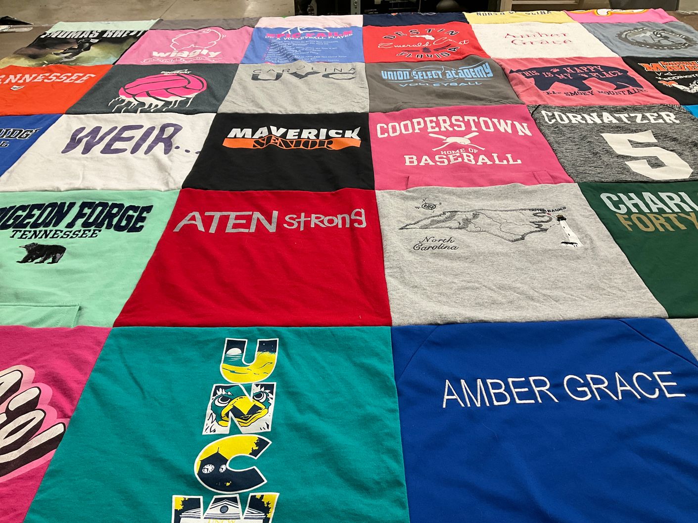 T-shirt quilt from university of north carolina wilmington by Carol Ann from NC