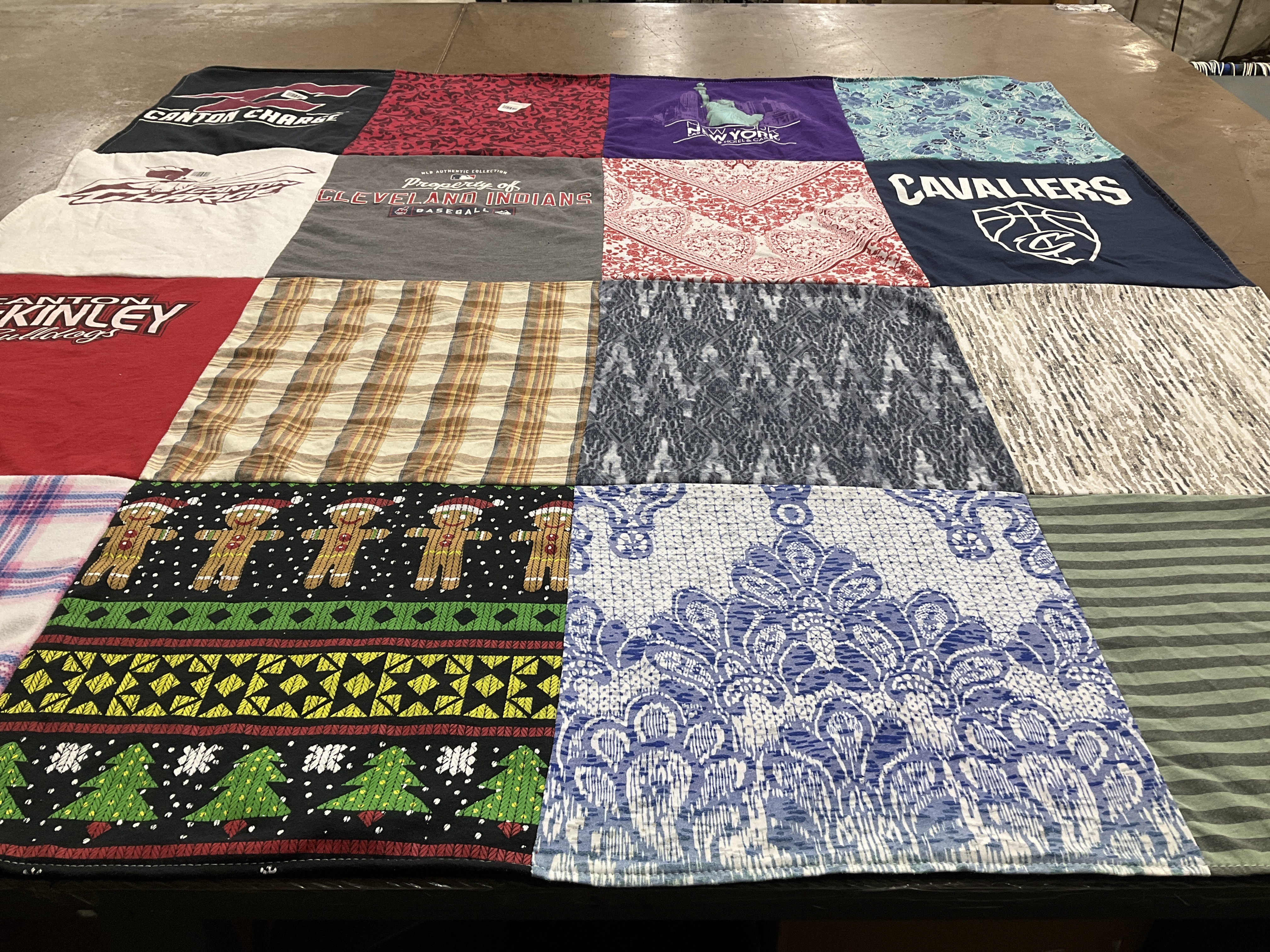 T-shirt quilt with sports, baseball themes by Tina from OH
