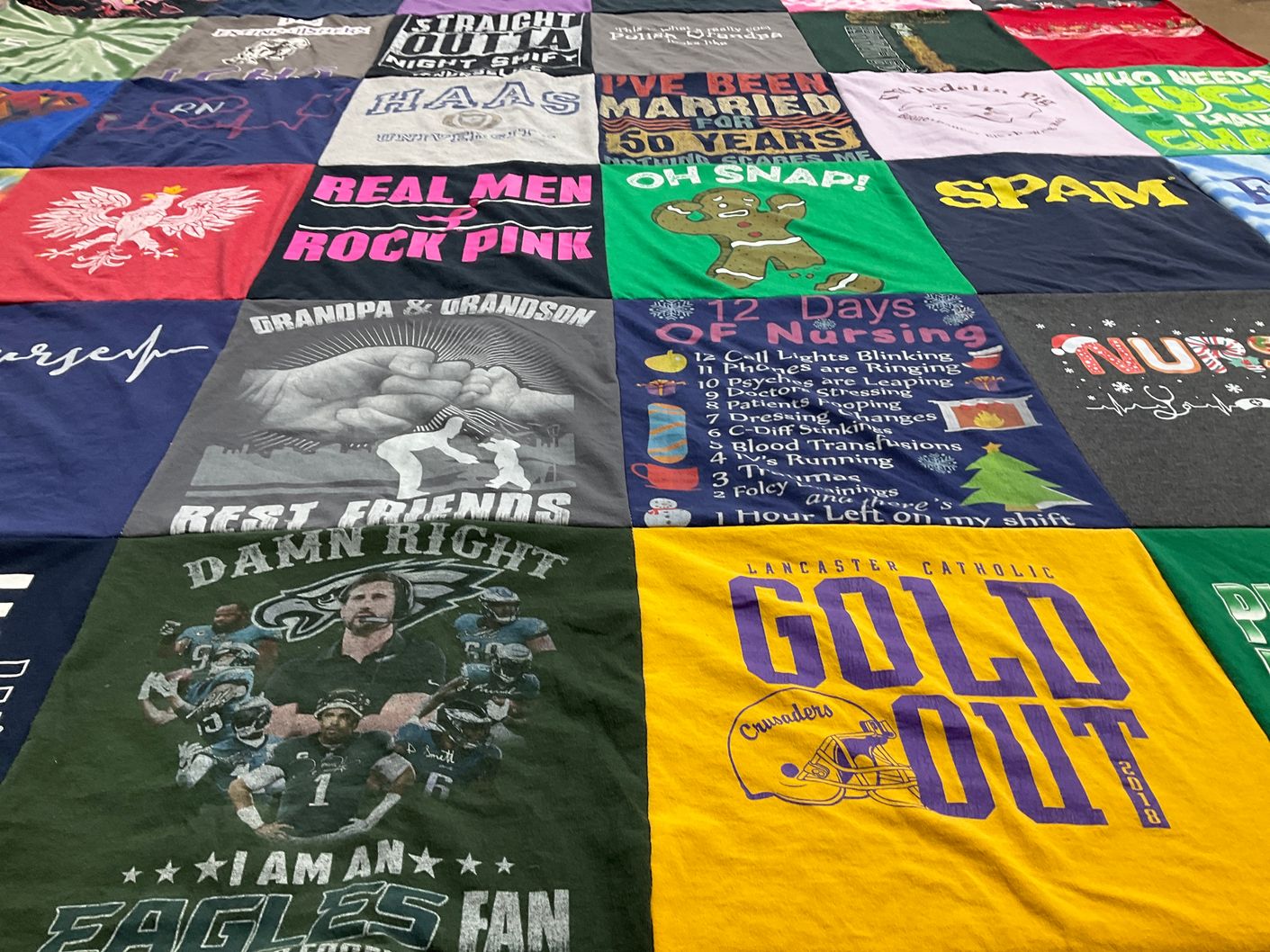T-shirt quilt featuring philadelphia eagles by Terri from PA