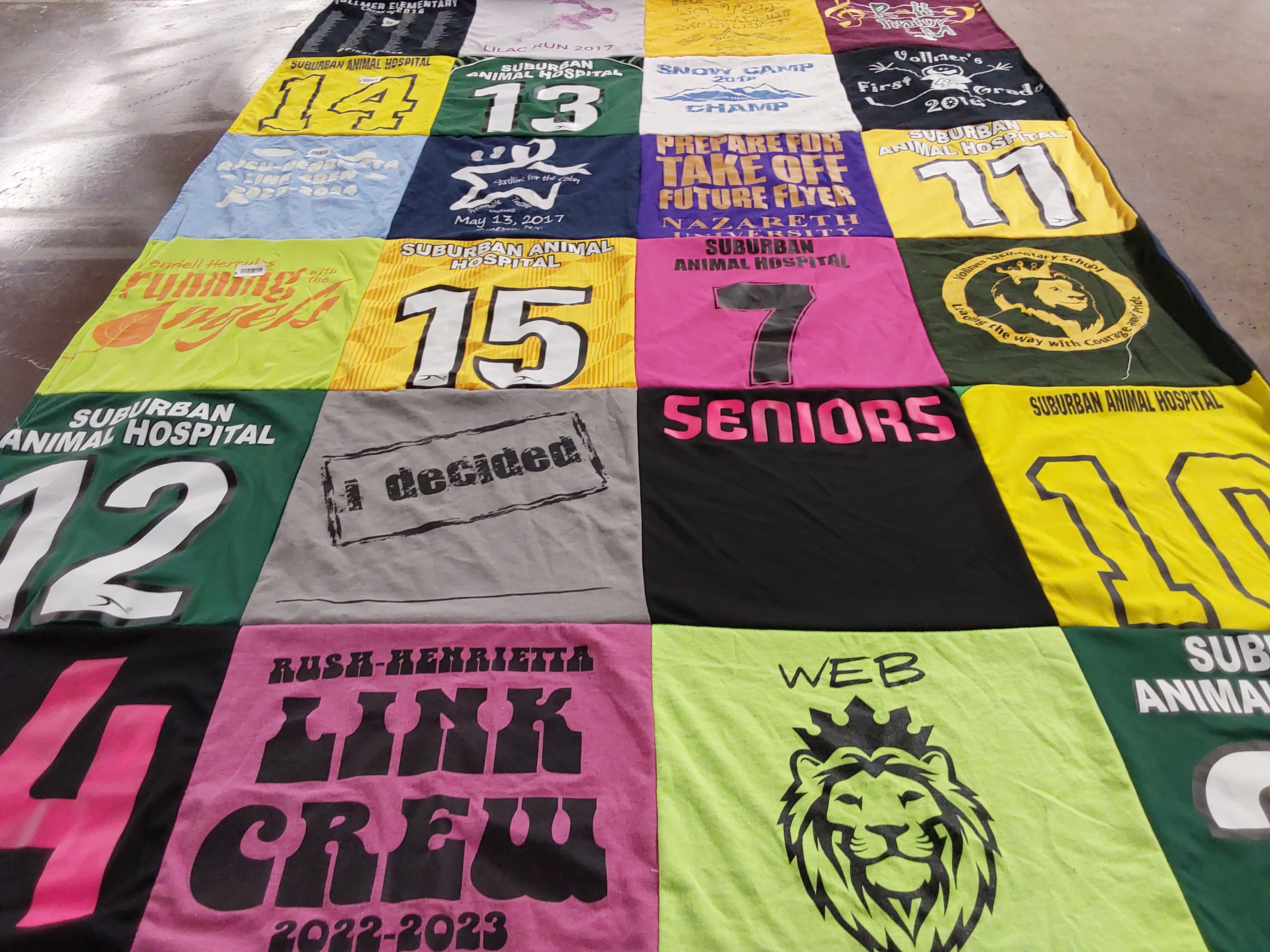 T-shirt quilt from nazareth university by Monica from NY