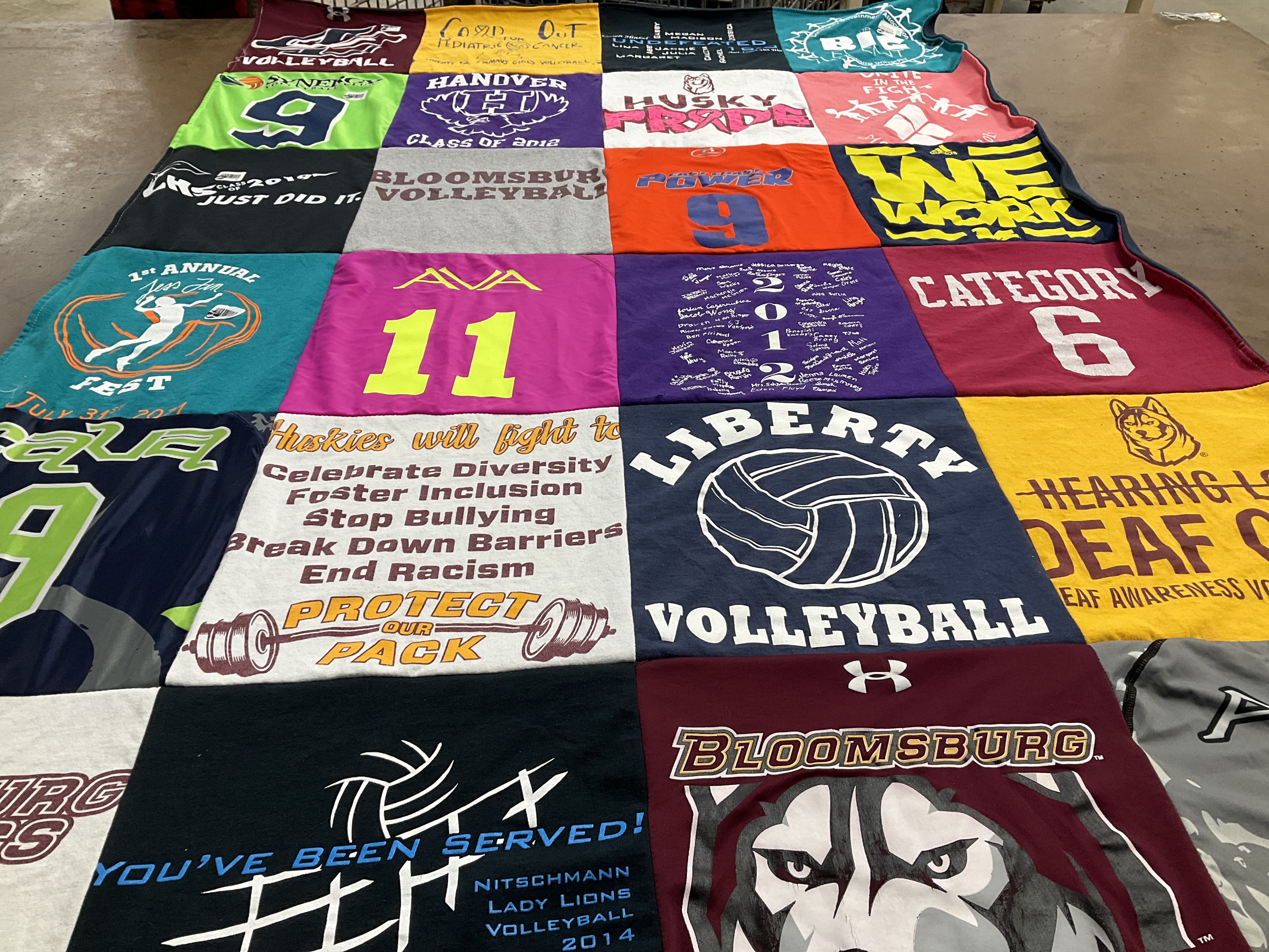 T-shirt quilt featuring liberty university volleyball by Rochelle from PA