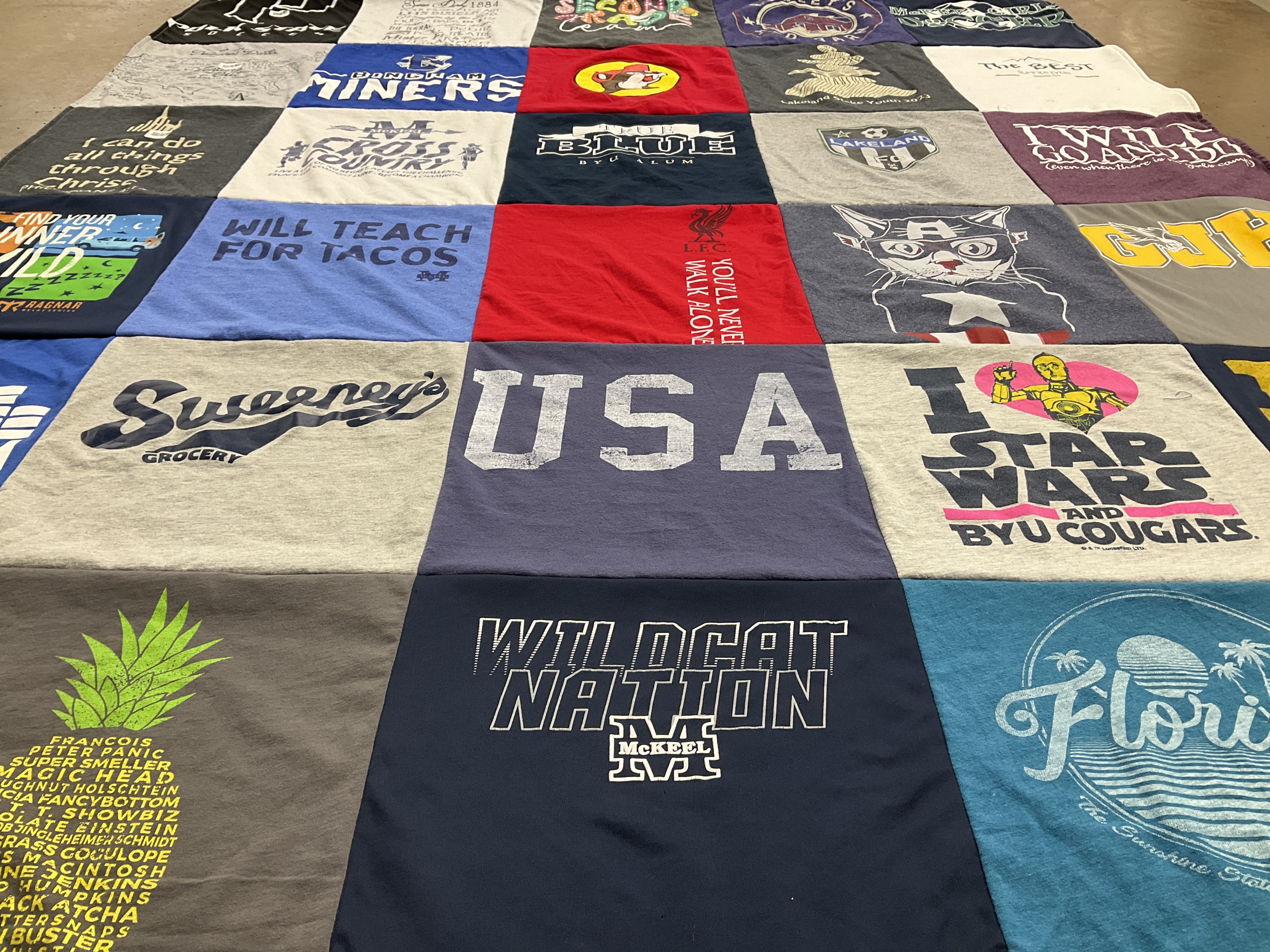 T-shirt quilt featuring wildcat nation by Jessica from FL