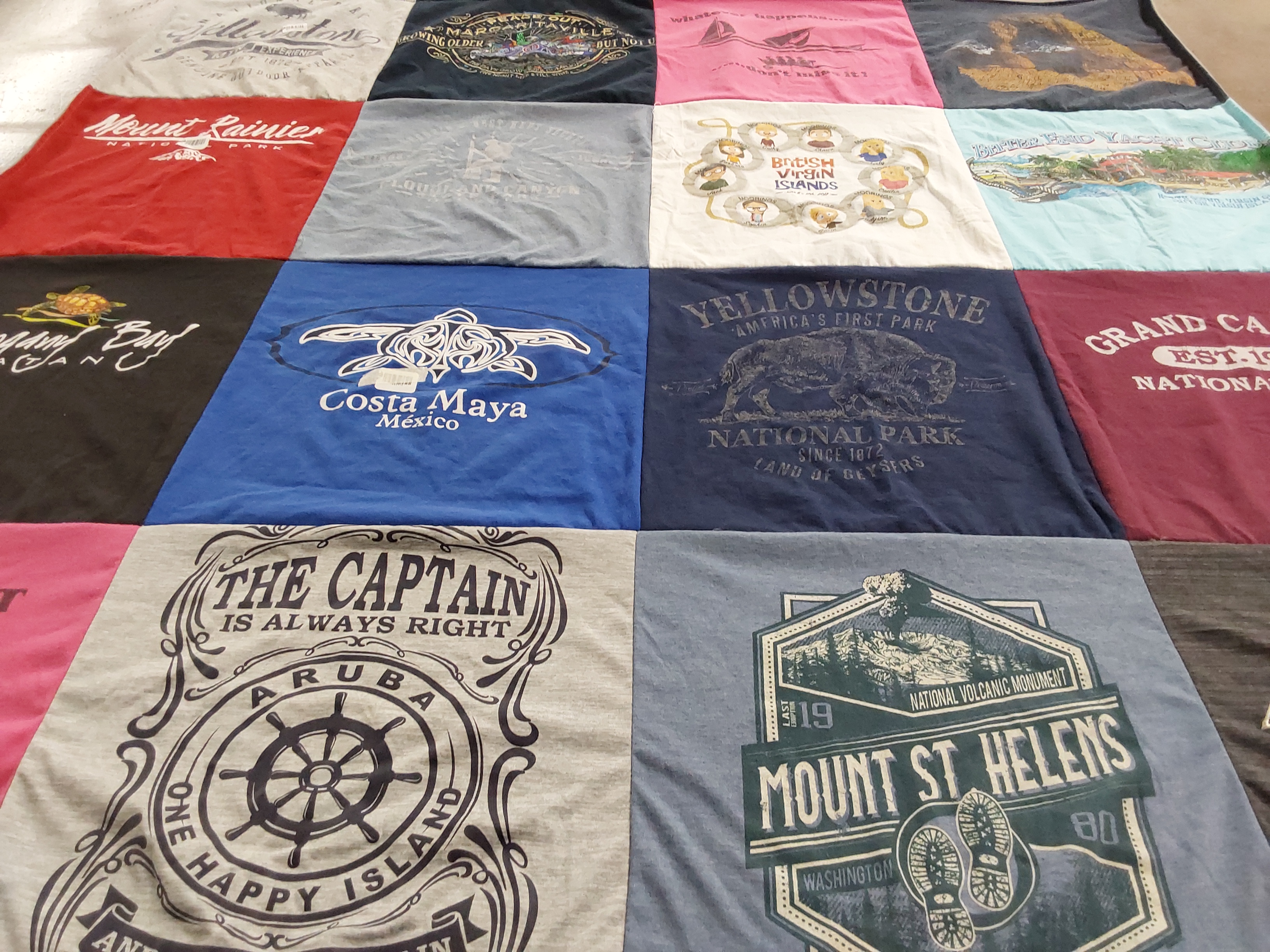 T-shirt quilt with travel, national parks themes by Barbara from FL