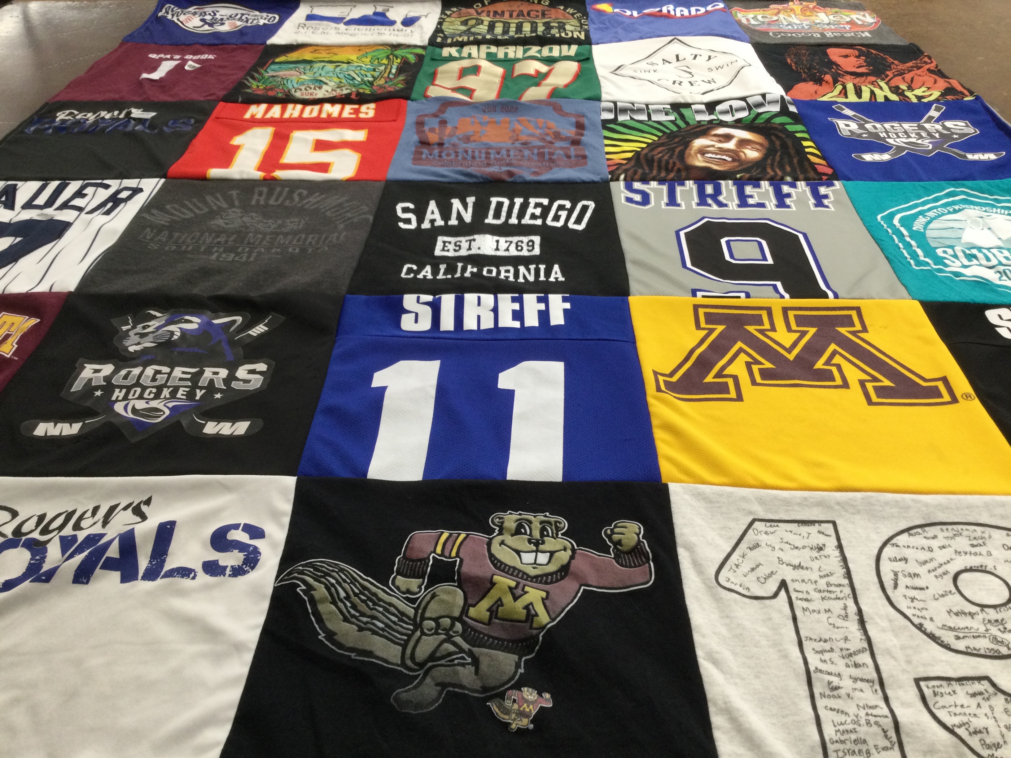 T-shirt quilt featuring rogers hockey by Krista from MN