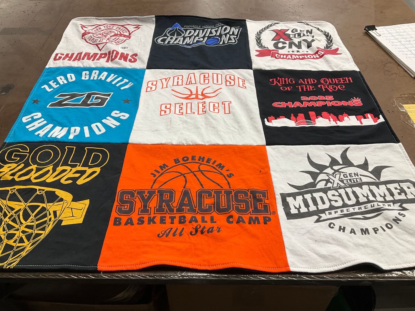 T-shirt quilt from syracuse university by Paula from NY
