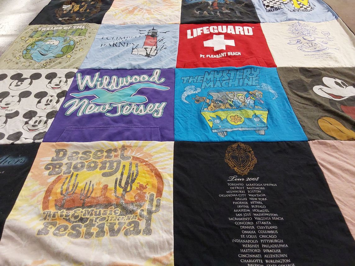 T-shirt quilt with beach, festivals themes by Gabby from NJ