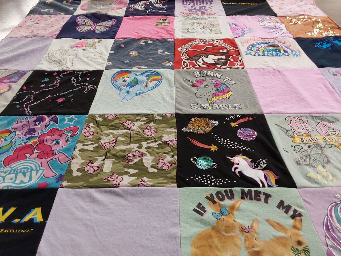 T-shirt quilt with fantasy, animals themes by Kimberly from ID