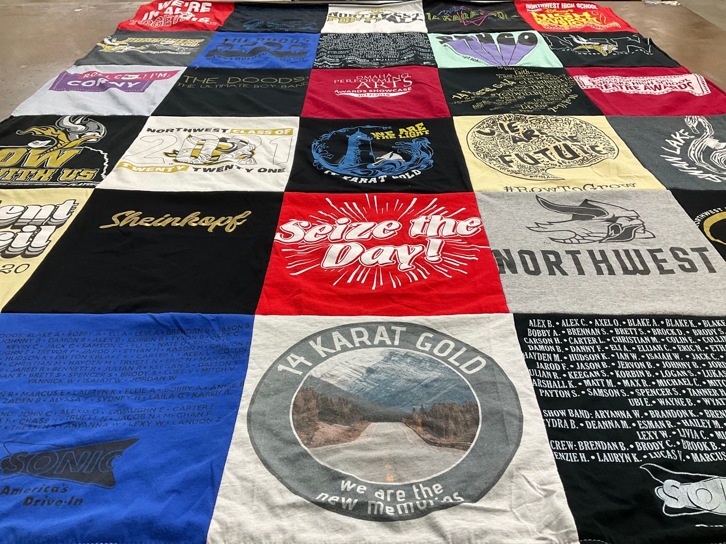 T-shirt quilt featuring northwest high school by Ralae from NE