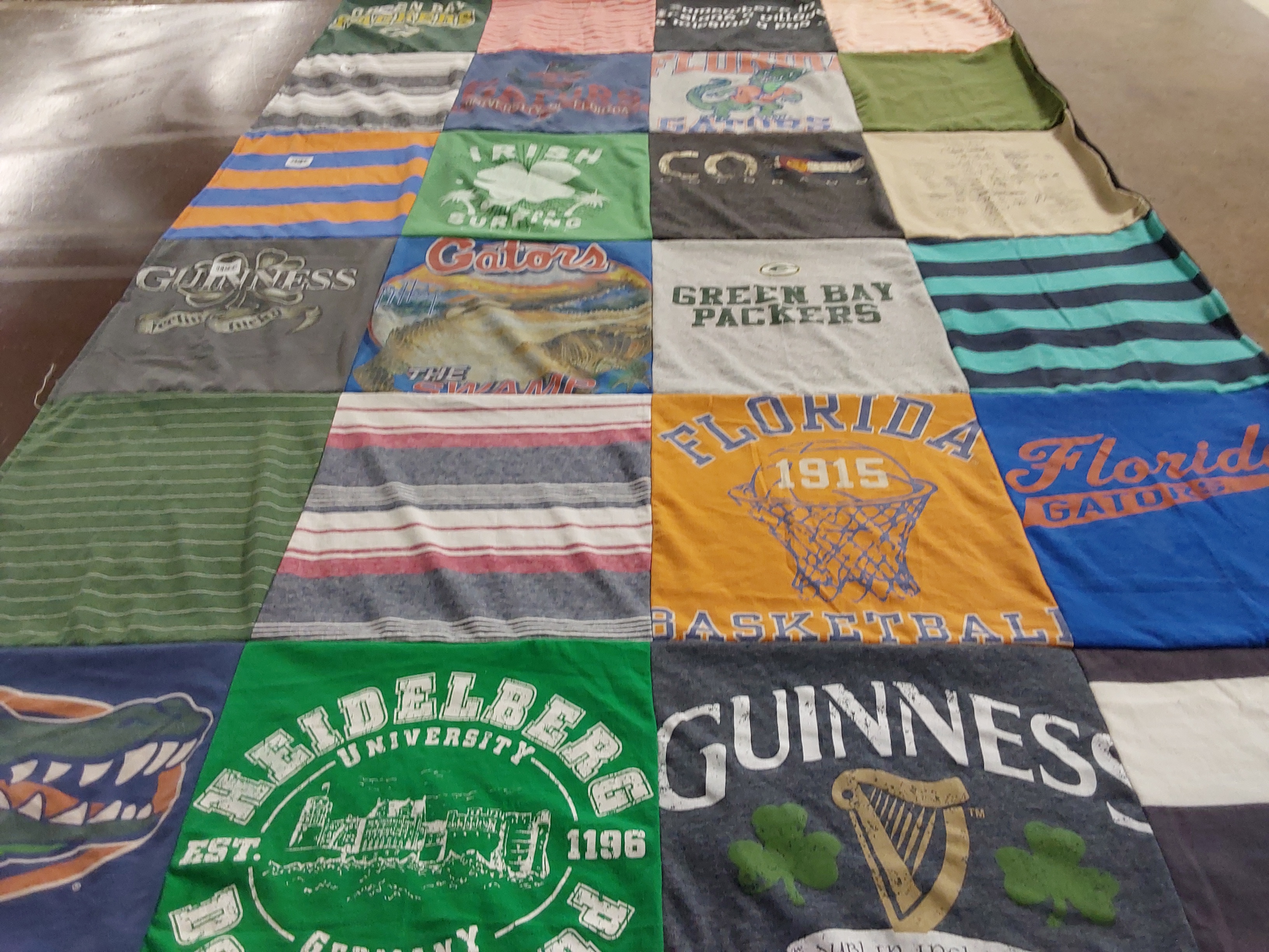 T-shirt quilt featuring gators, green bay packers by Bethany from FL