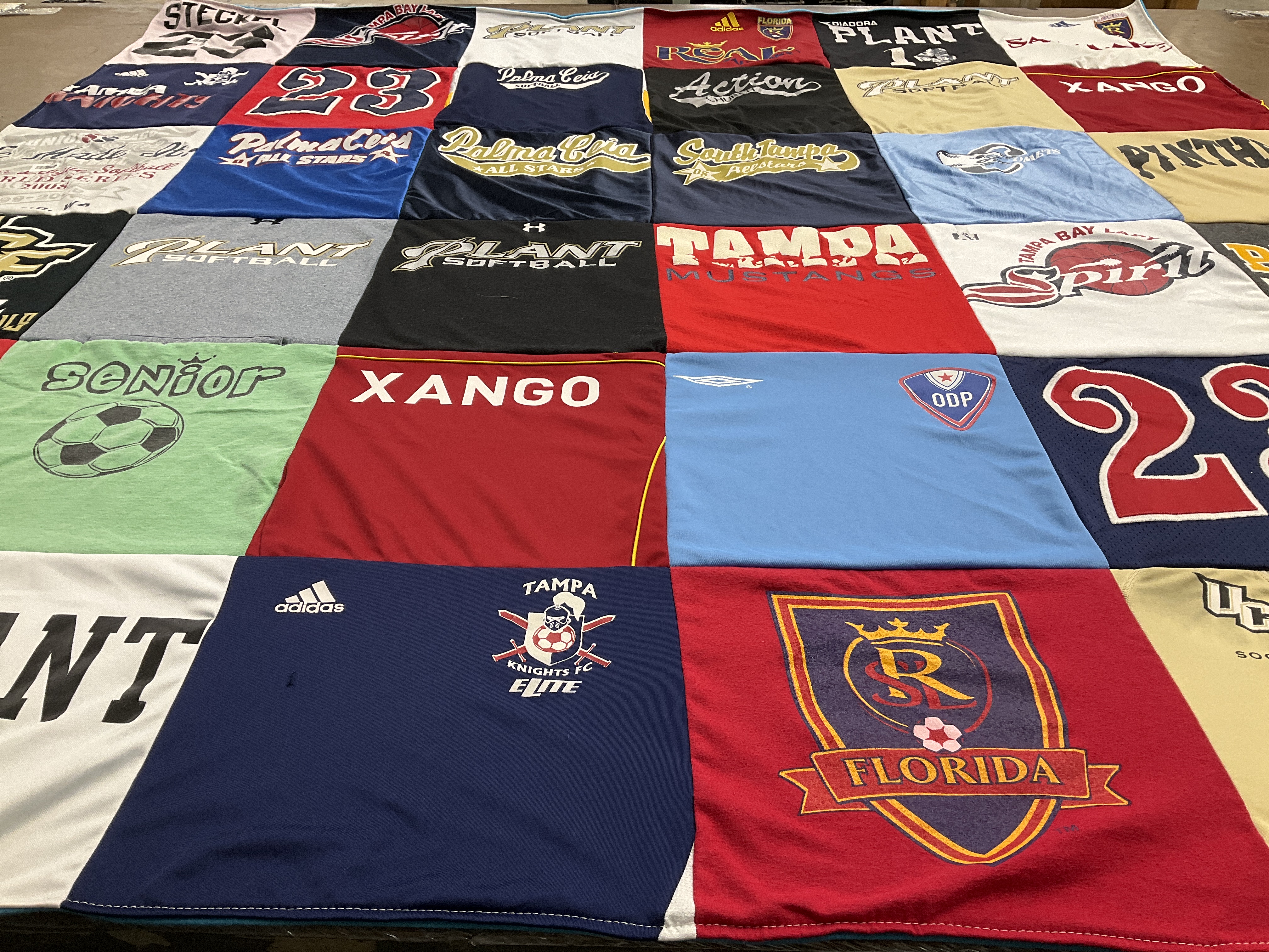 T-shirt quilt featuring tampa mustangs by Mike from FL