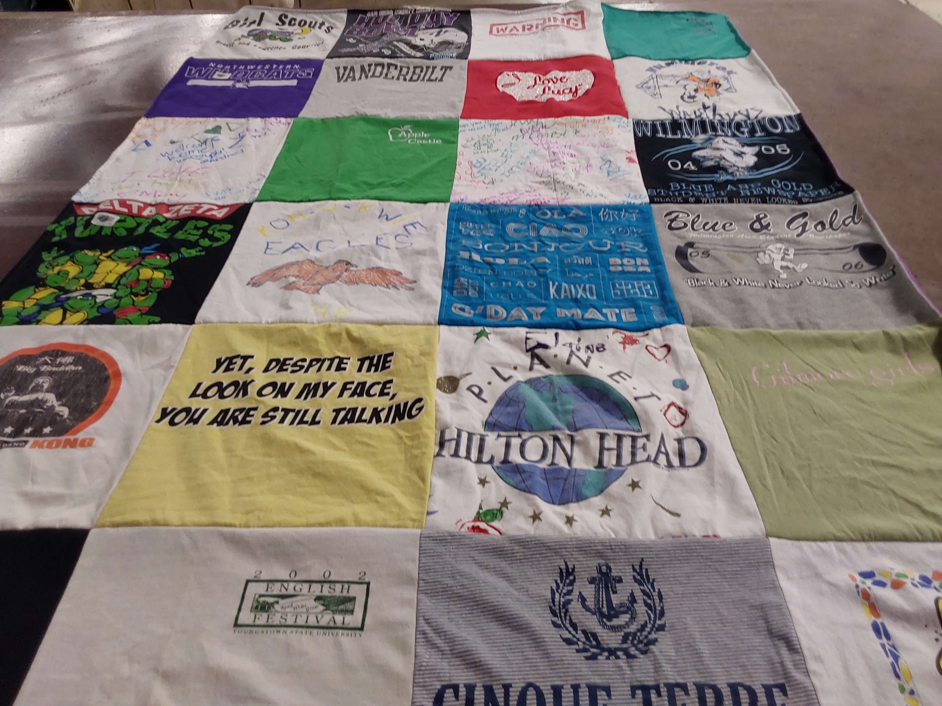 T-shirt quilt from tulsa community college by Lynn from PA