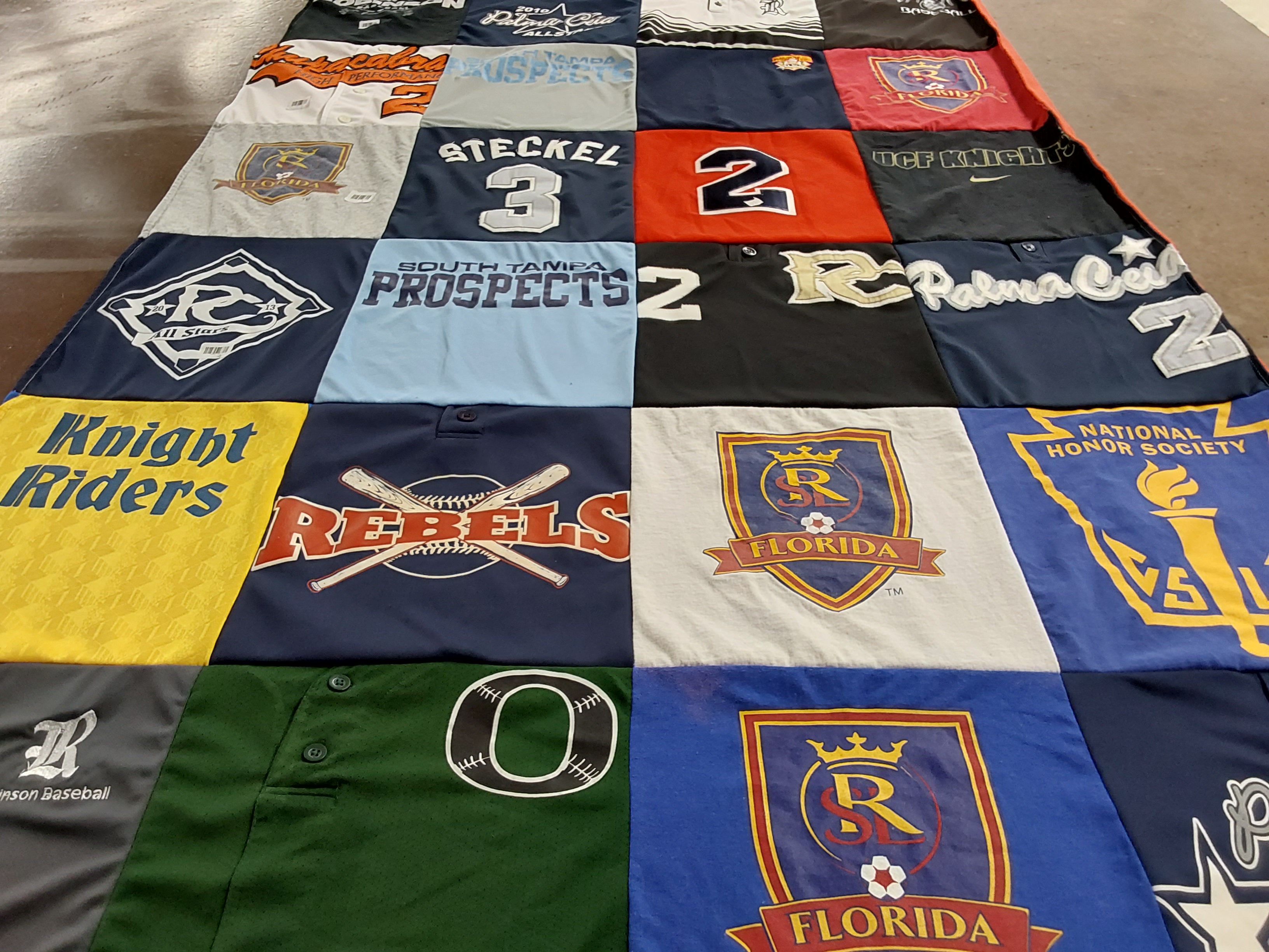 T-shirt quilt featuring south tampa prospects, steckel by Mike from FL