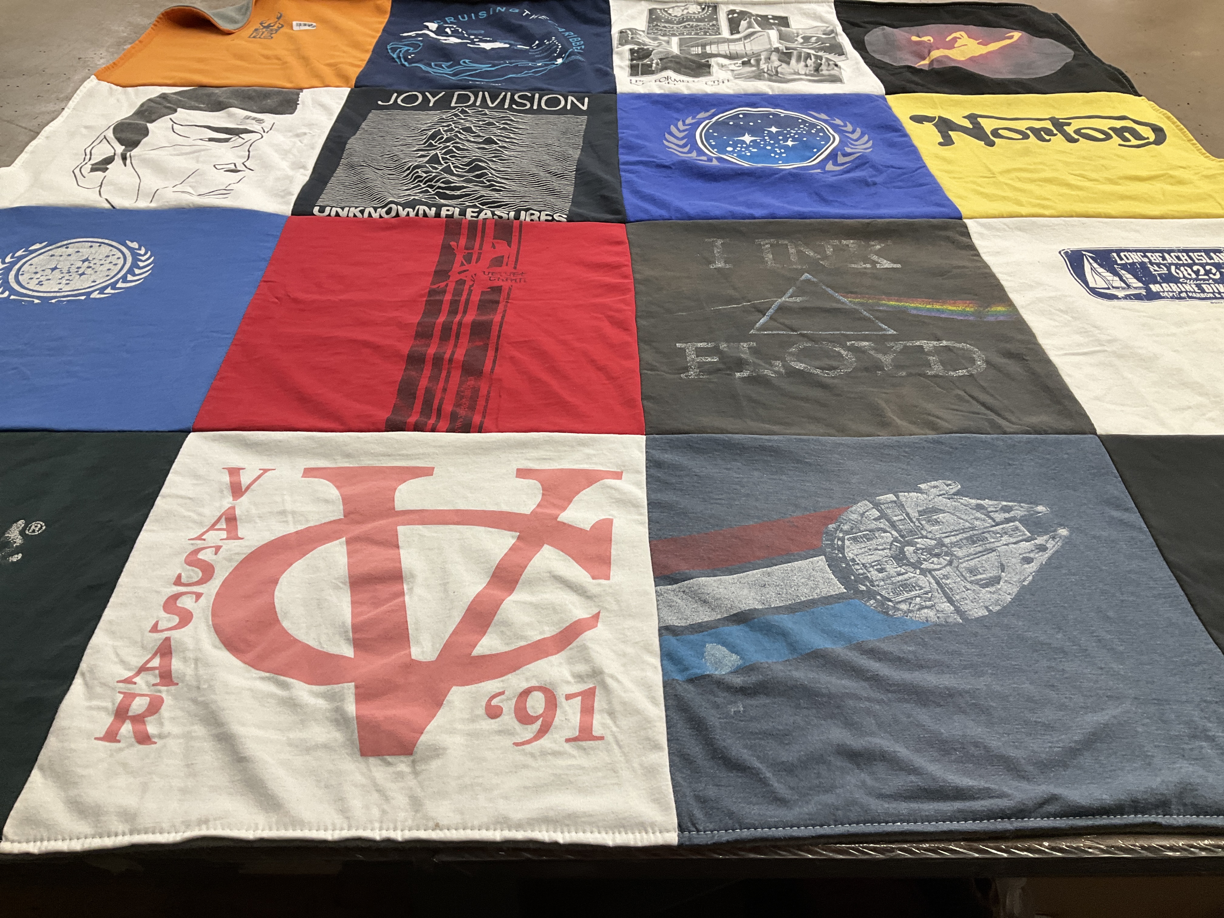 T-shirt quilt from vassar college by Erika from FL