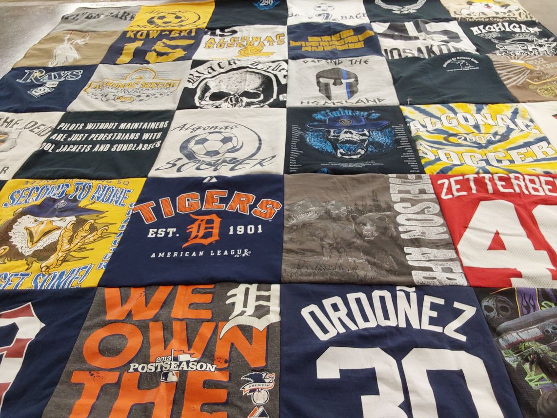 T-shirt quilt featuring detroit tigers by Brandie from MI