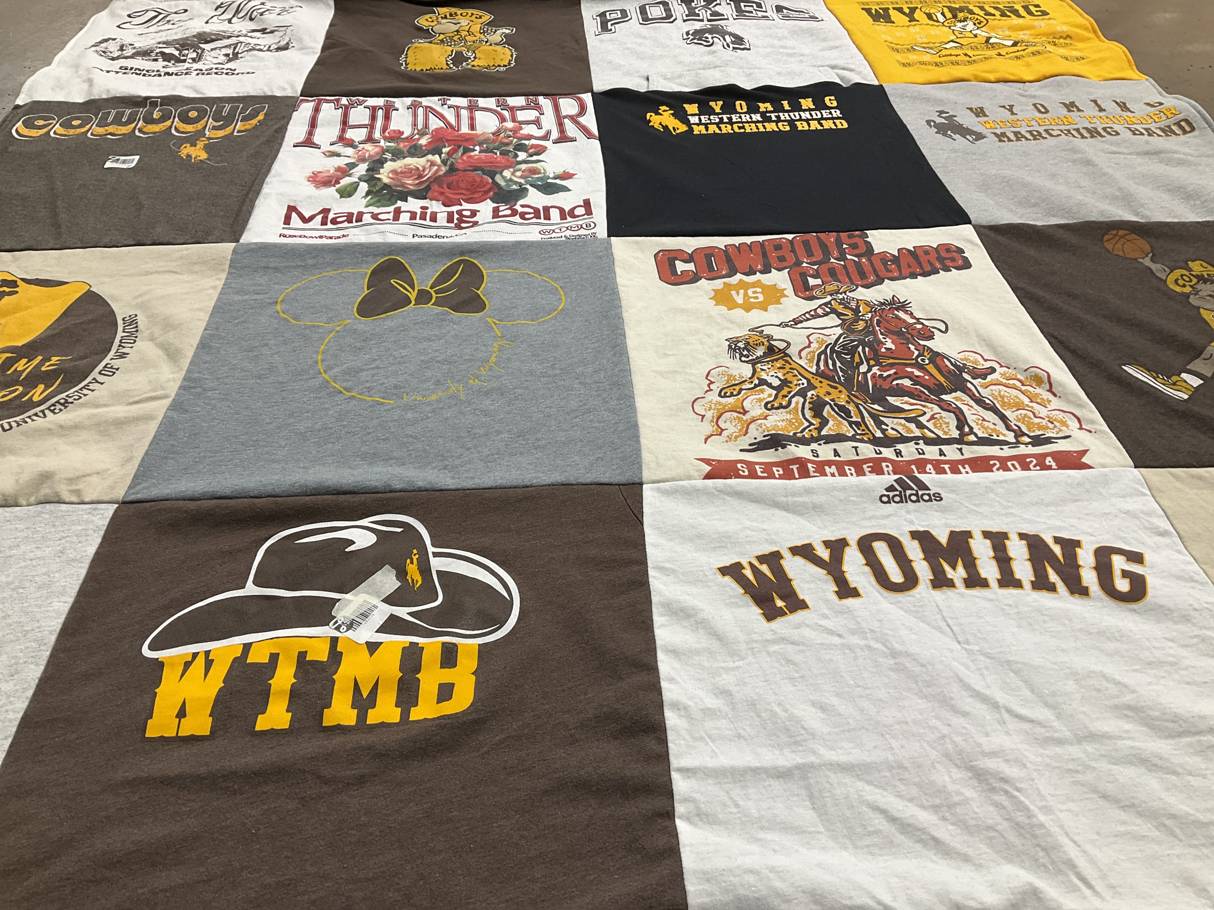 T-shirt quilt featuring wyoming cowboys by Amanda from WY