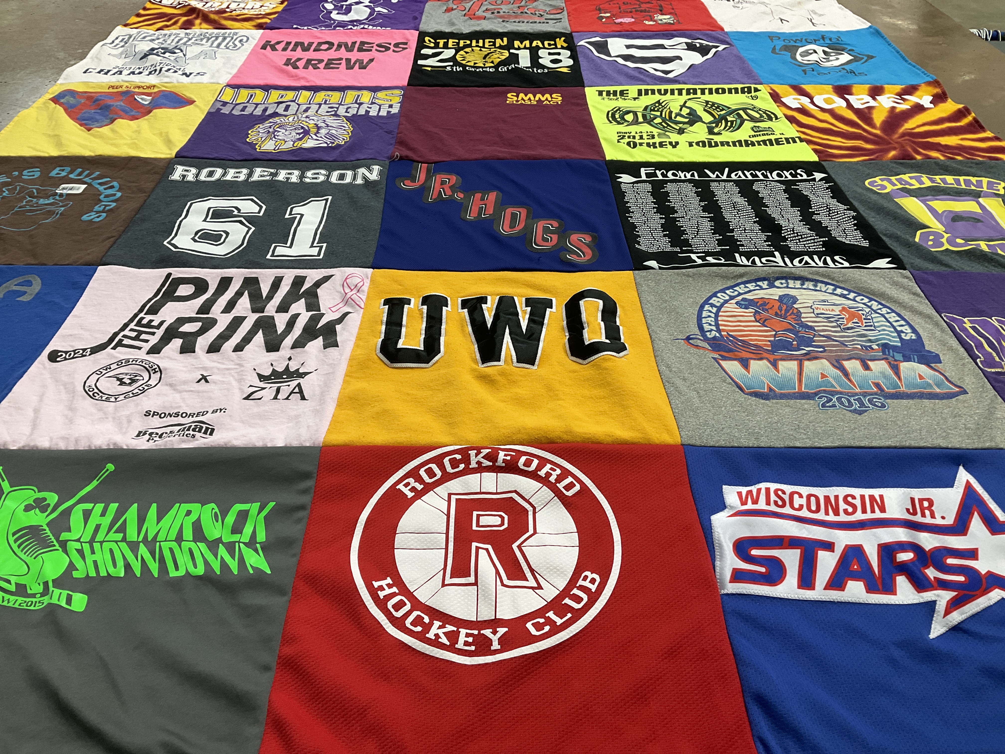 T-shirt quilt featuring rockford hockey club by Deborah from IL