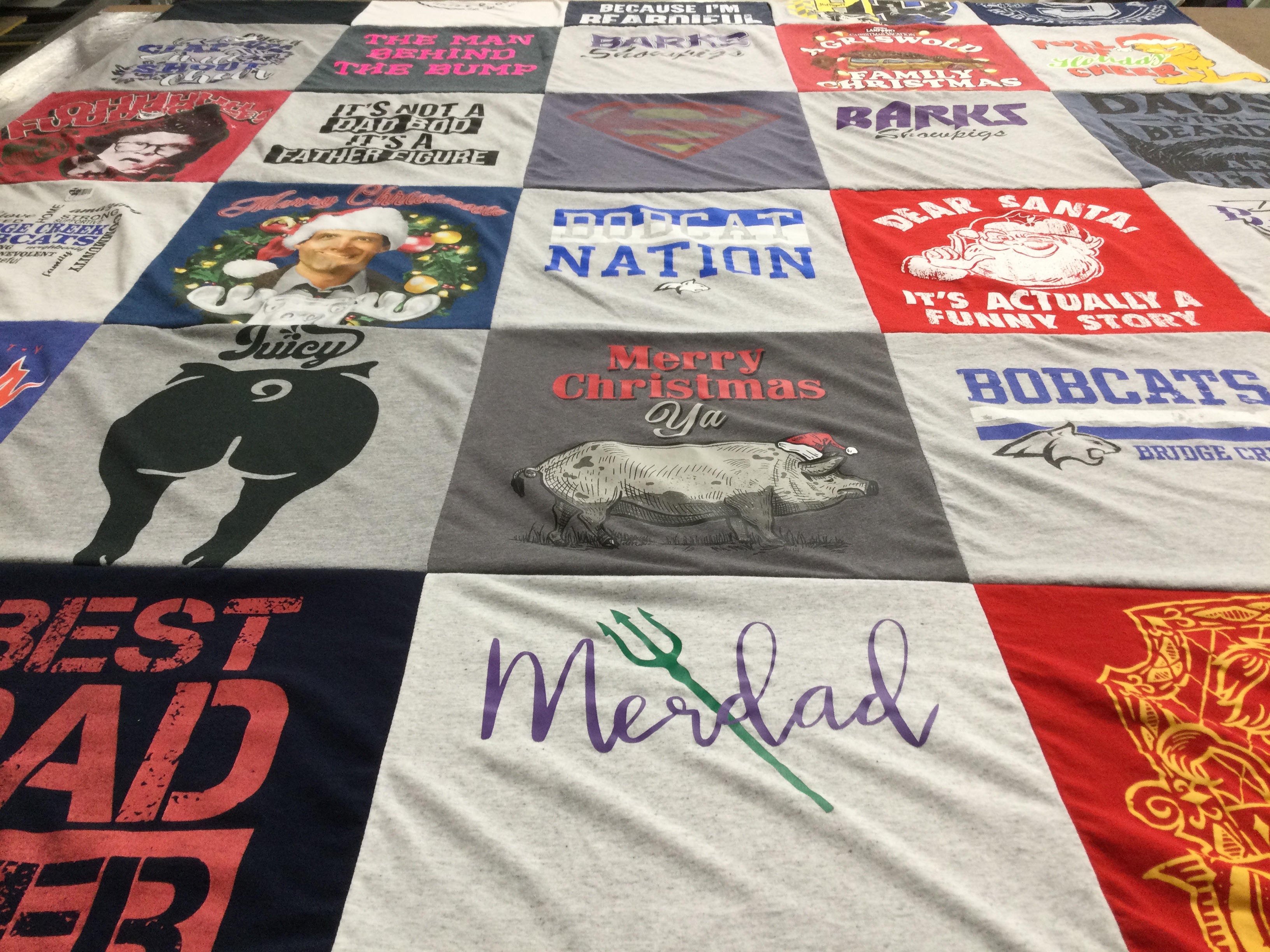 T-shirt quilt featuring bobcats by Melinda from OK